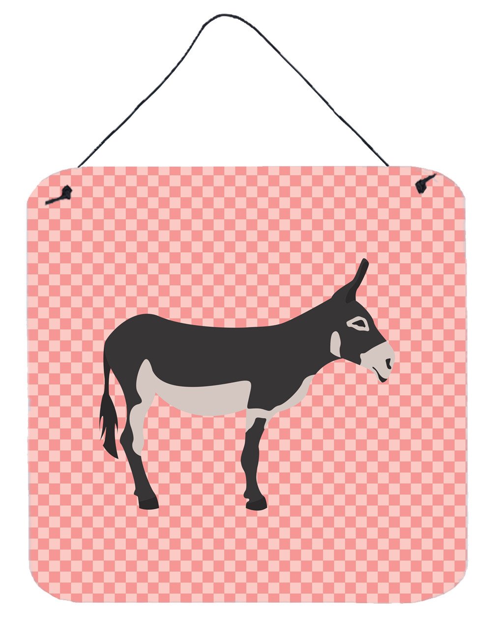 American Mammoth Jack Donkey Pink Check Wall or Door Hanging Prints BB7844DS66 by Caroline&#39;s Treasures