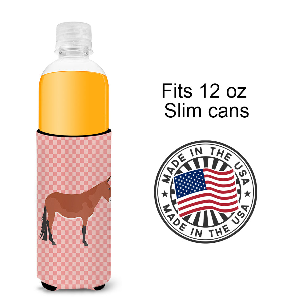 Mule Pink Check  Ultra Hugger for slim cans  the-store.com.