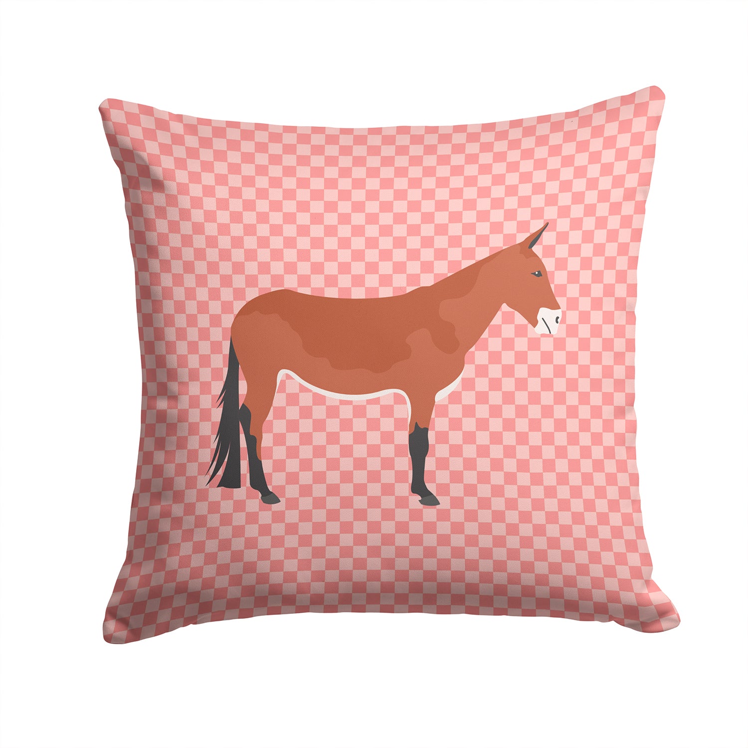 Mule Pink Check Fabric Decorative Pillow BB7845PW1414 - the-store.com