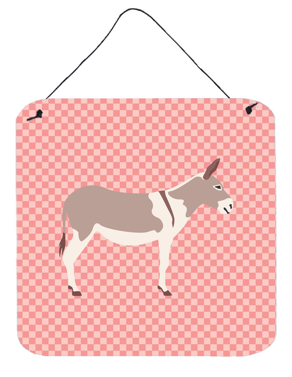 Australian Teamster Donkey Pink Check Wall or Door Hanging Prints BB7846DS66 by Caroline's Treasures