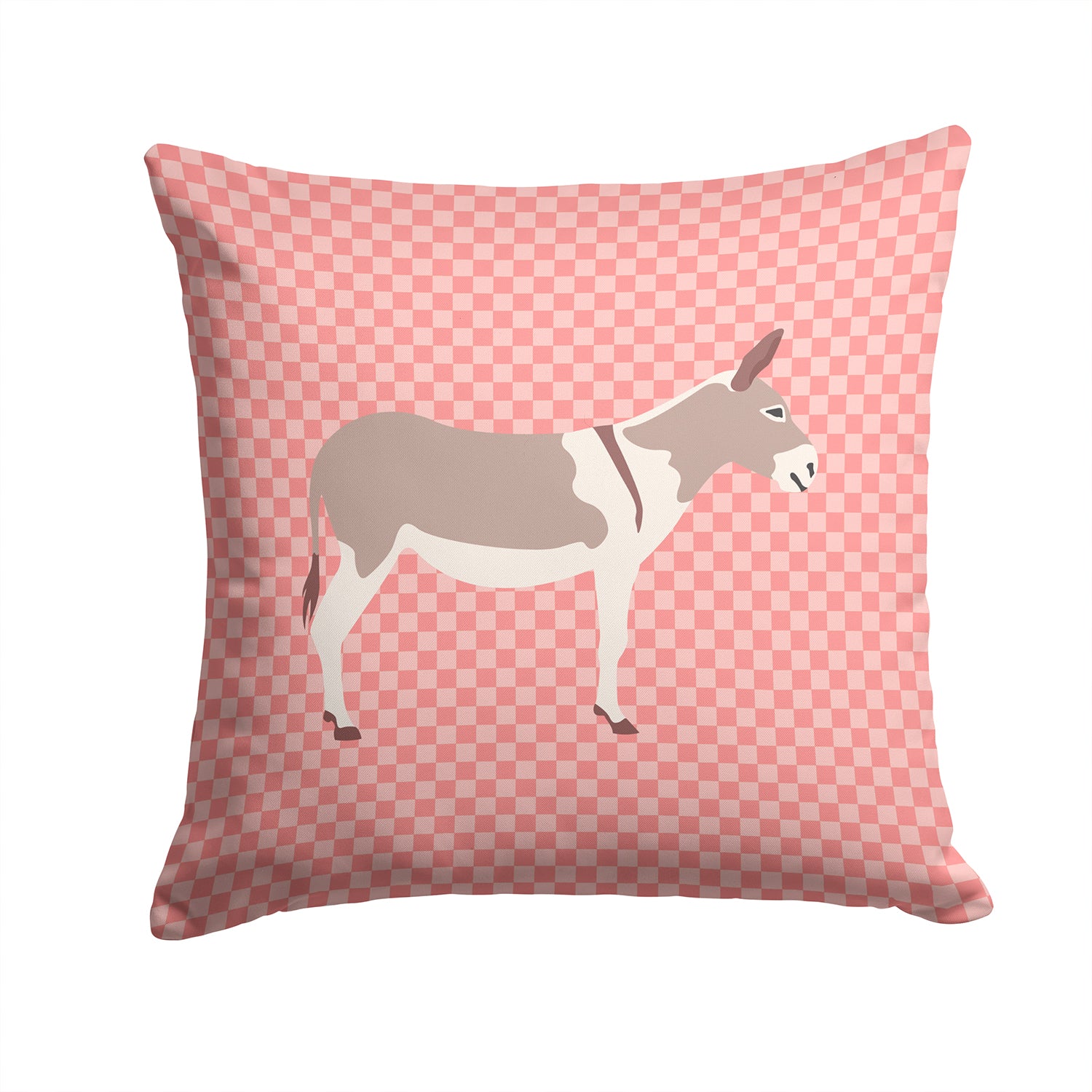 Australian Teamster Donkey Pink Check Fabric Decorative Pillow BB7846PW1414 - the-store.com