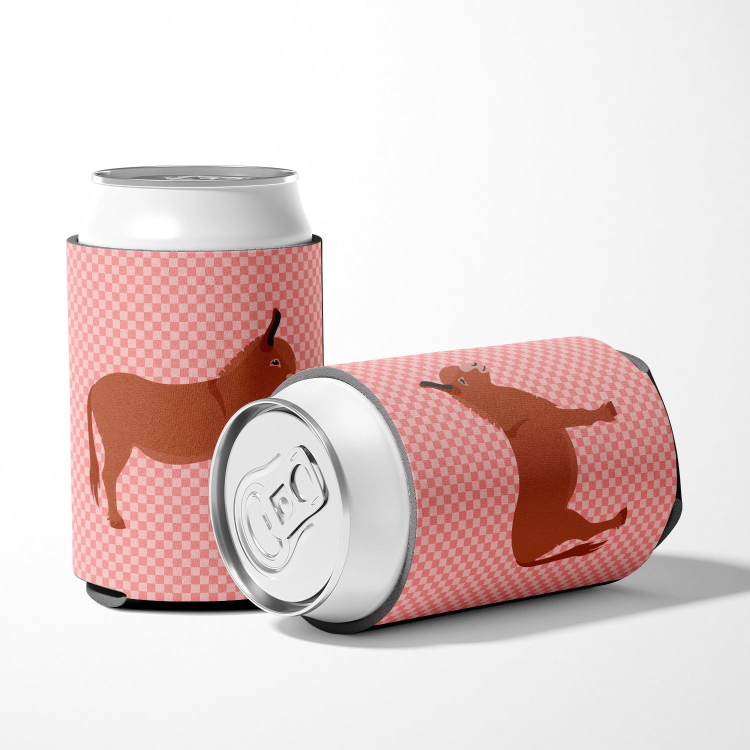 Irish Donkey Pink Check Can or Bottle Hugger BB7848CC  the-store.com.