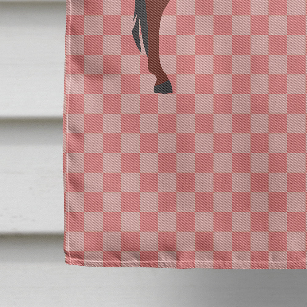Hinny Horse Donkey Pink Check Flag Canvas House Size BB7850CHF