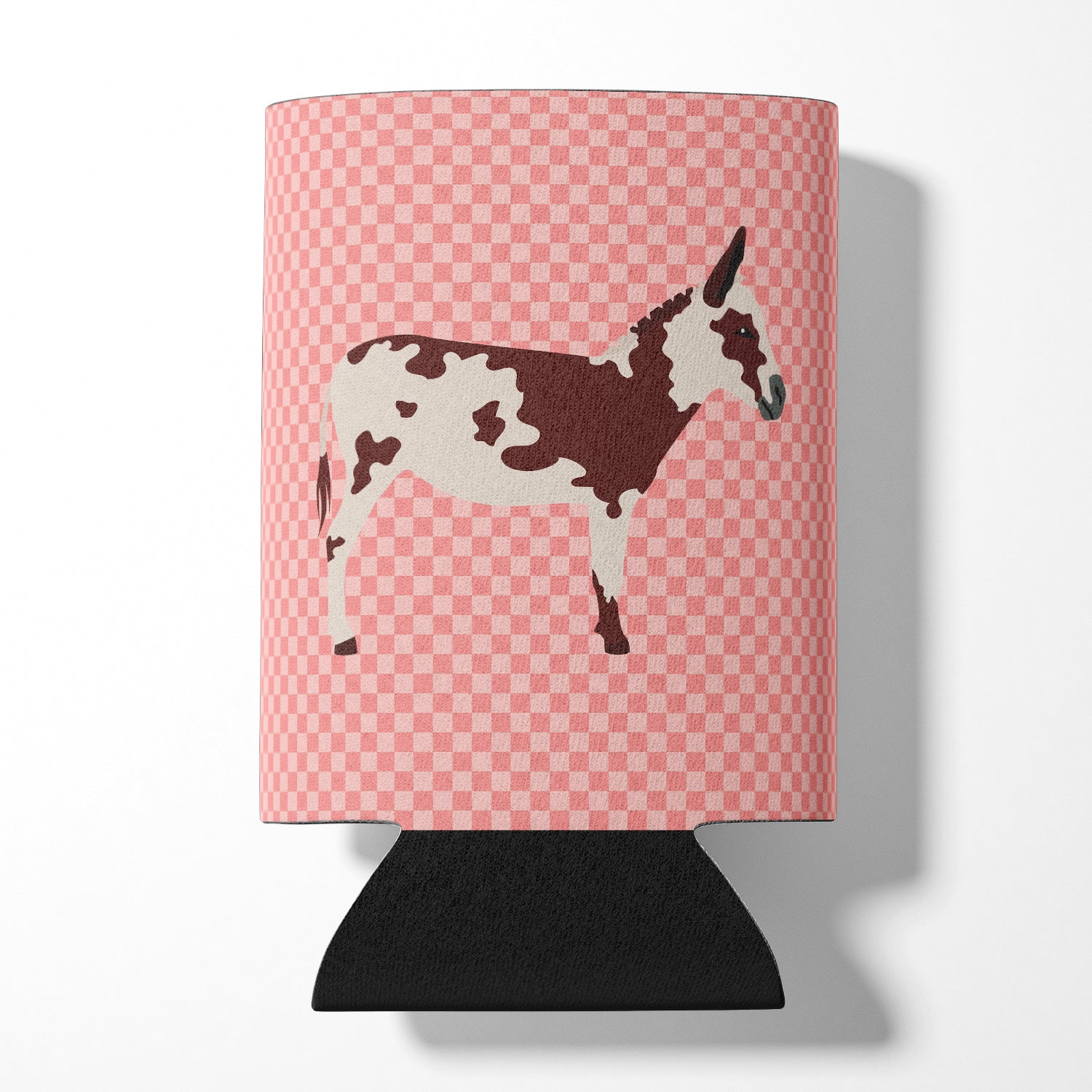 American Spotted Donkey Pink Check Can or Bottle Hugger BB7851CC  the-store.com.