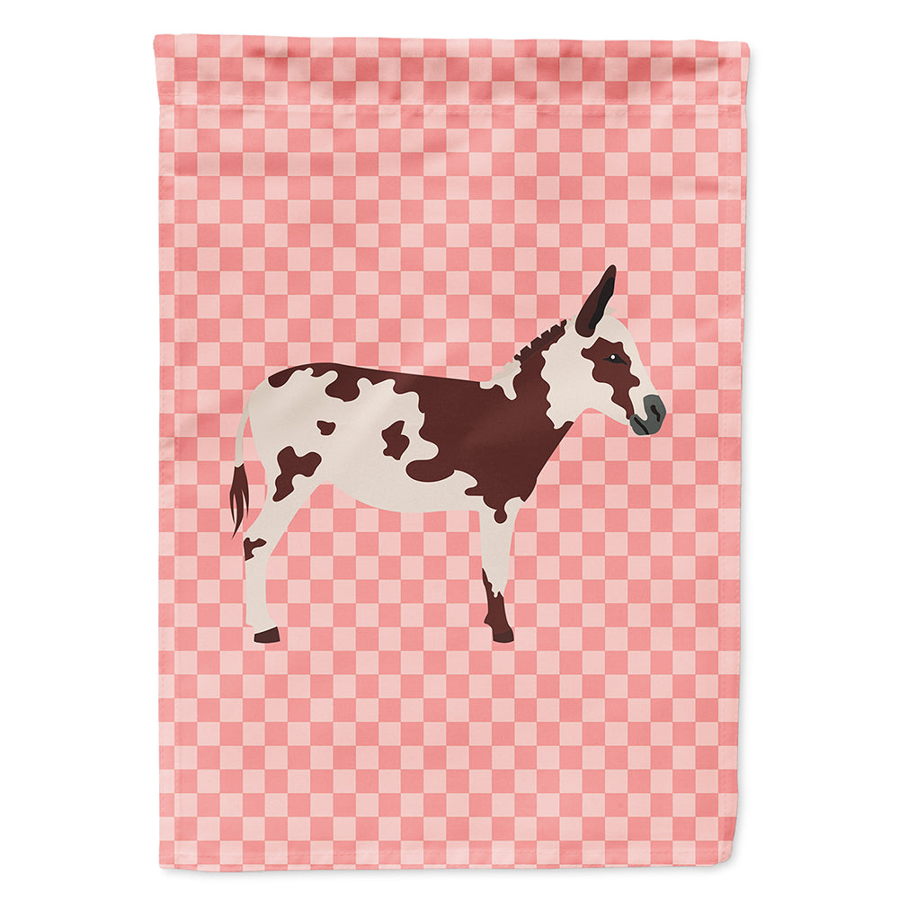 American Spotted Donkey Pink Check Flag Canvas House Size BB7851CHF