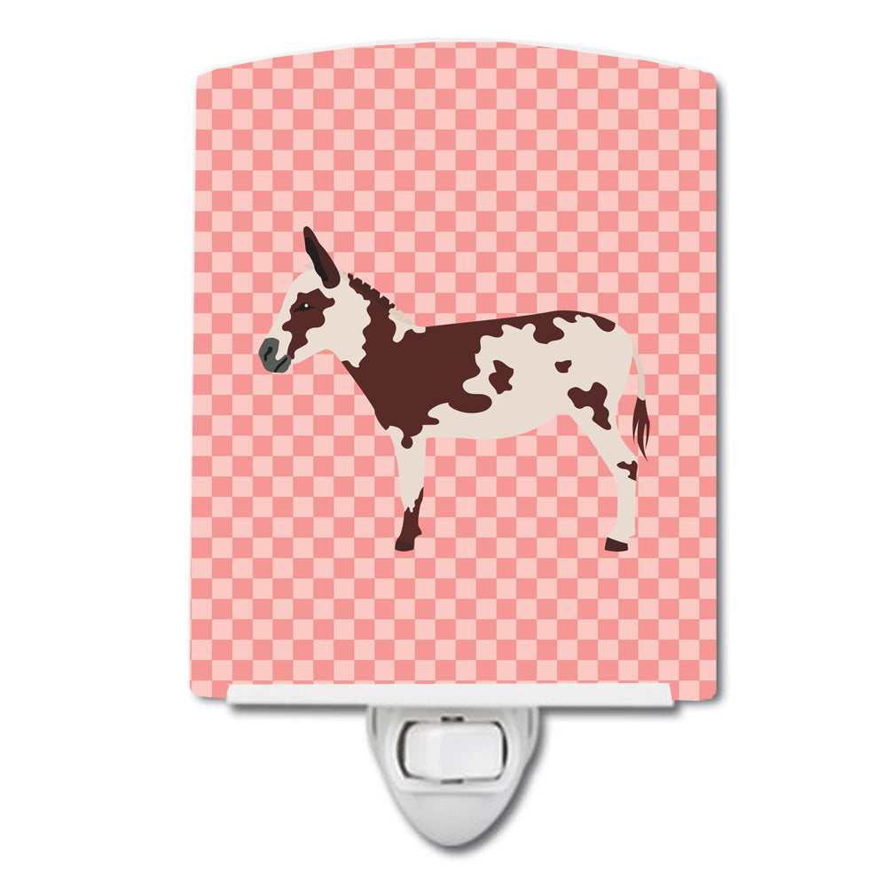 American Spotted Donkey Pink Check Ceramic Night Light BB7851CNL - the-store.com