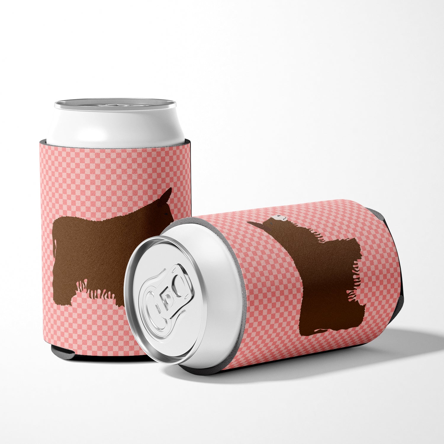 Poitou Poiteuin Donkey Pink Check Can or Bottle Hugger BB7852CC  the-store.com.