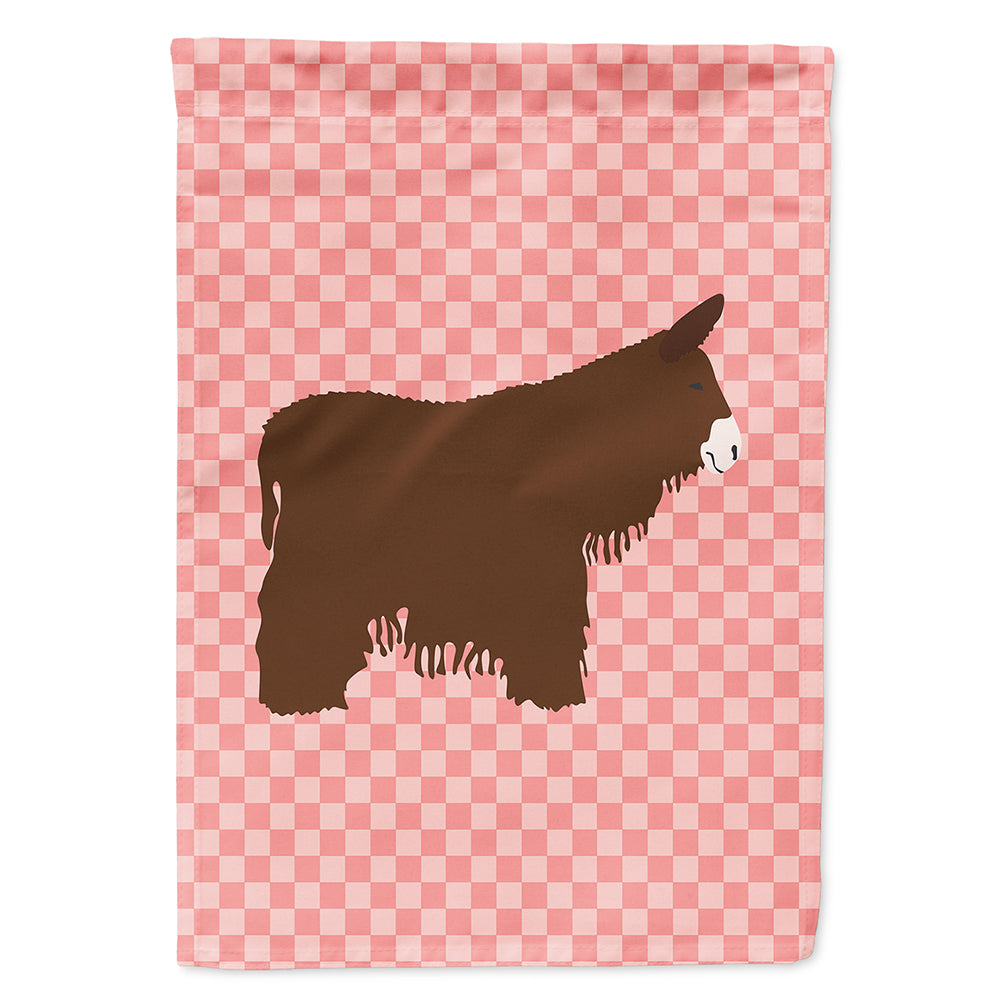 Poitou Poiteuin Donkey Pink Check Flag Canvas House Size BB7852CHF