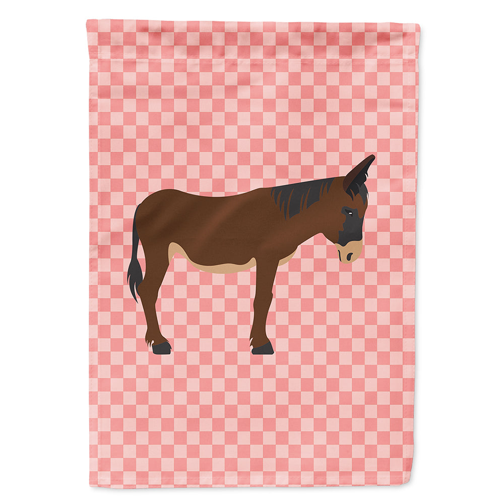 Zamorano-Leones Donkey Pink Check Flag Canvas House Size BB7853CHF