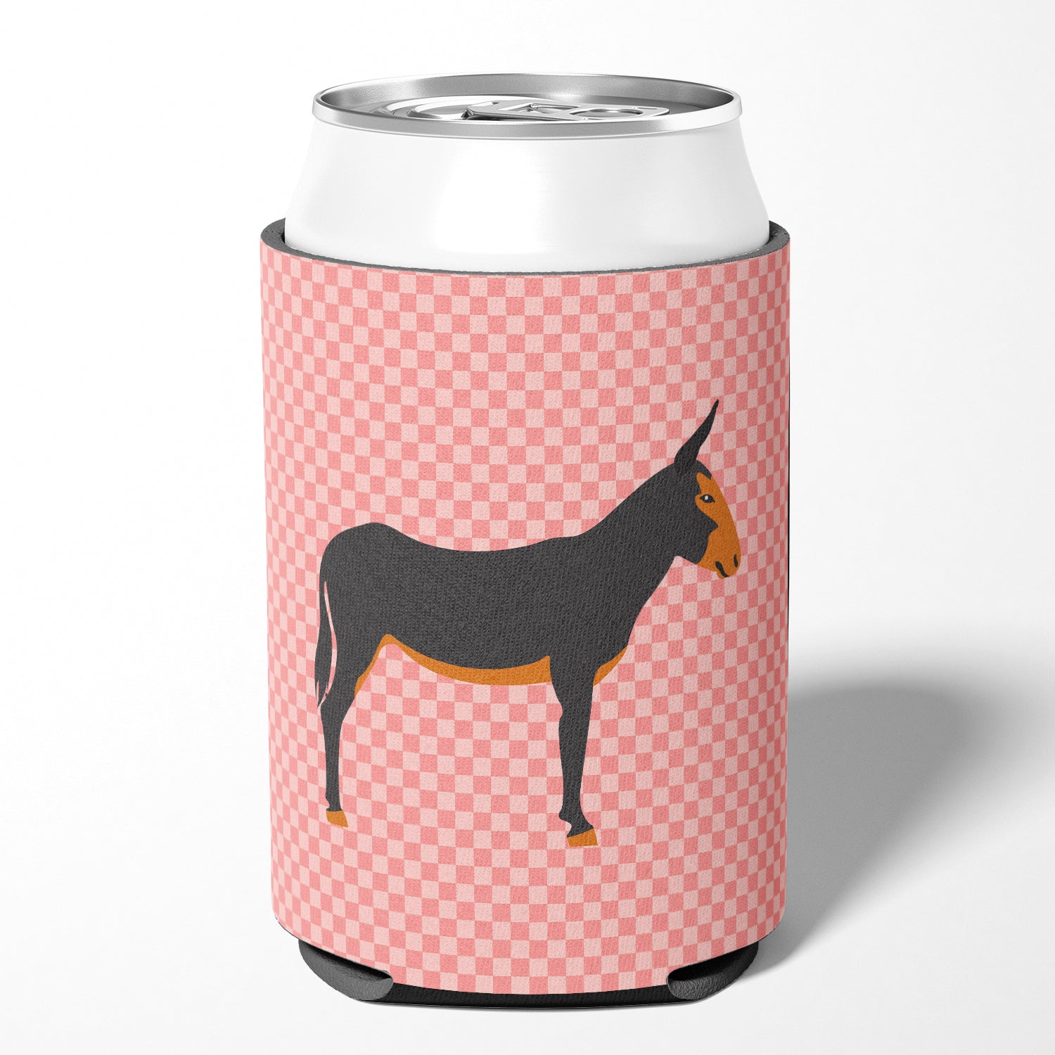 Catalan Donkey Pink Check Can or Bottle Hugger BB7855CC