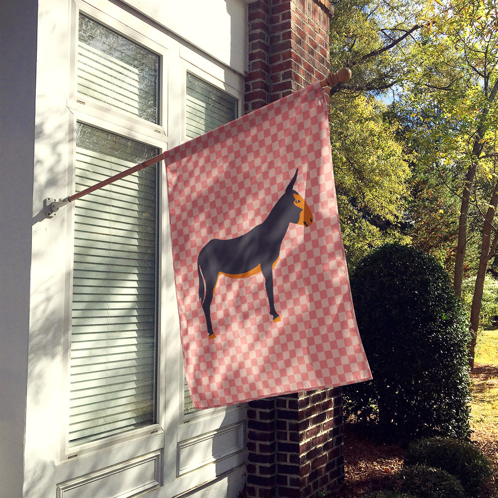 Catalan Donkey Pink Check Flag Canvas House Size BB7855CHF