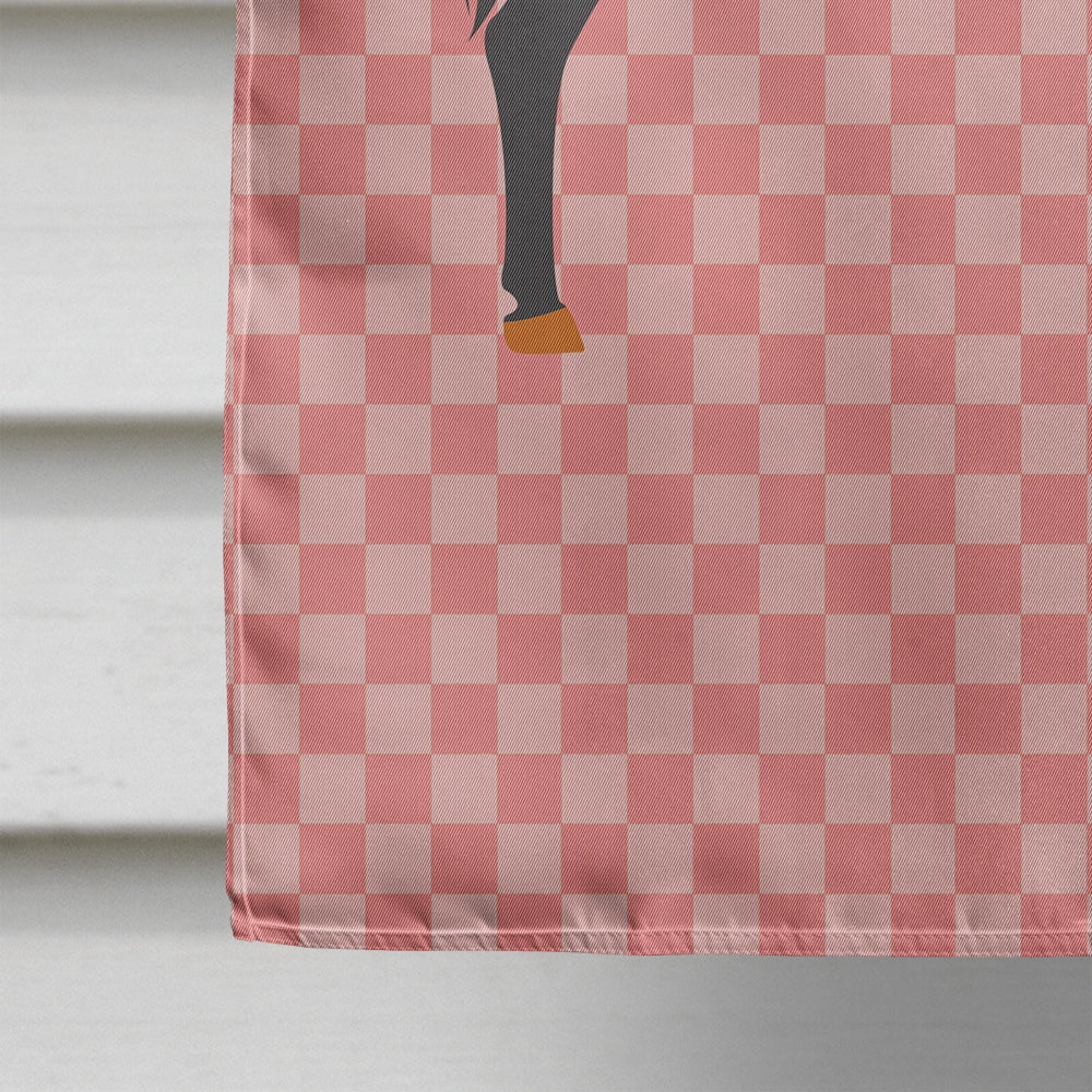 Catalan Donkey Pink Check Flag Canvas House Size BB7855CHF  the-store.com.