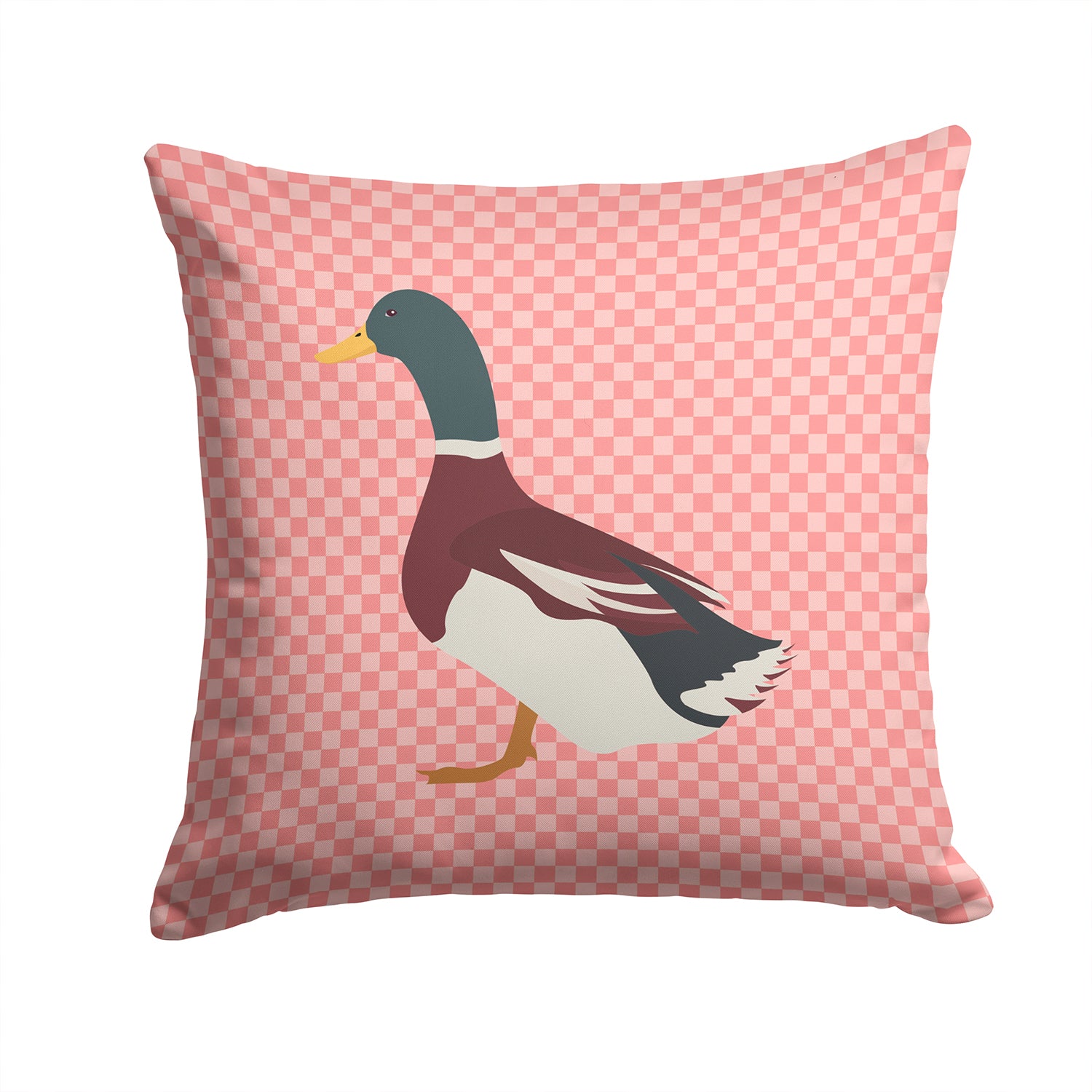 Rouen Duck Pink Check Fabric Decorative Pillow BB7856PW1414 - the-store.com