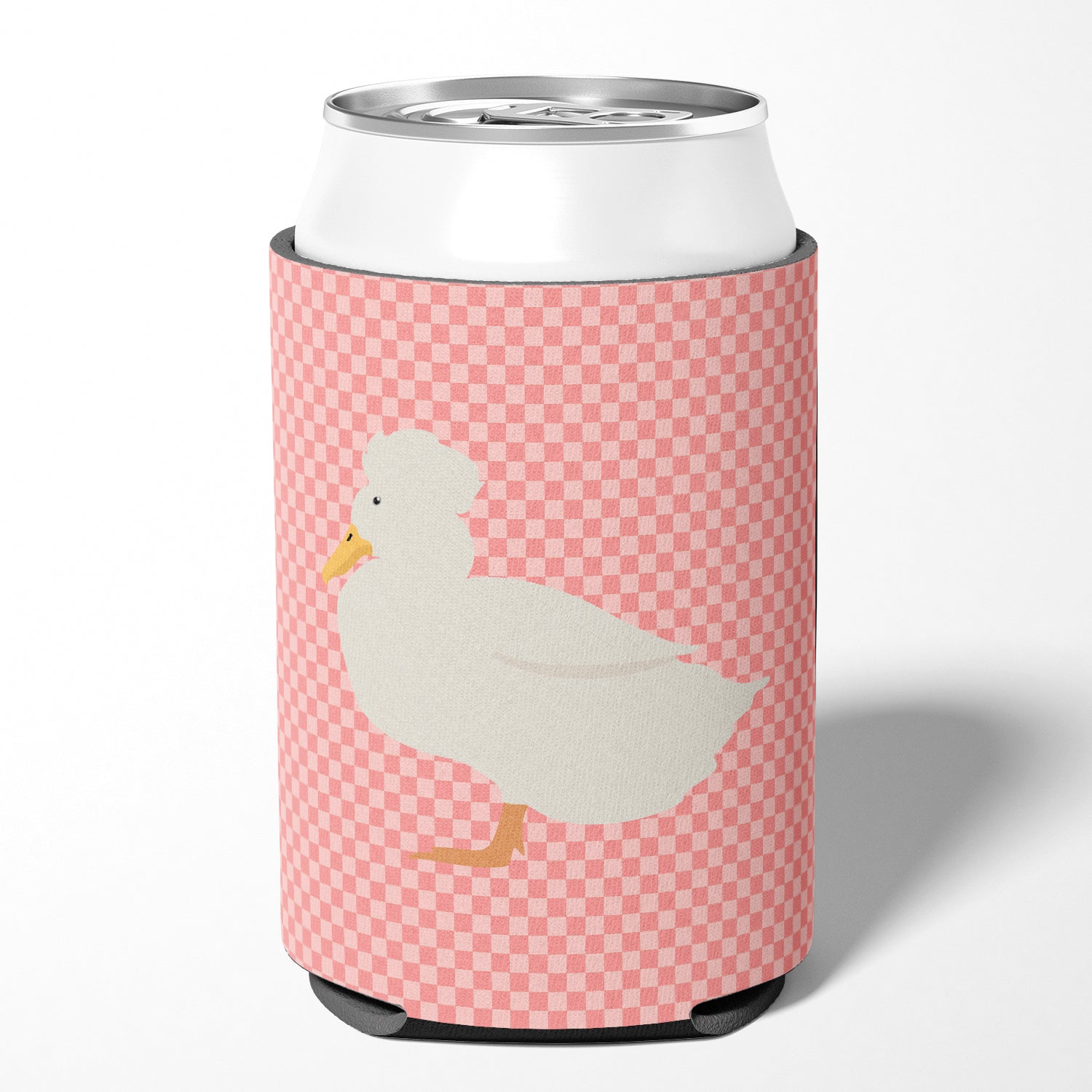 Crested Duck Pink Check Can or Bottle Hugger BB7857CC  the-store.com.