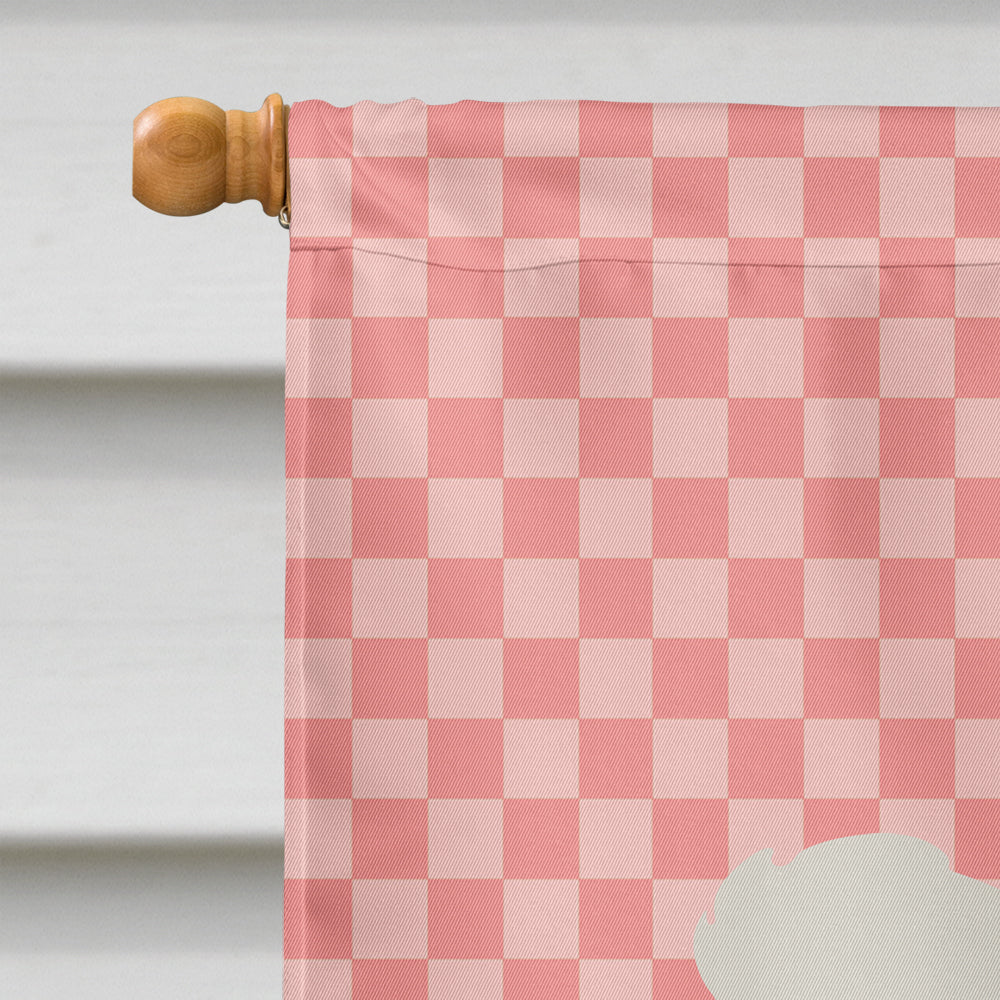 Crested Duck Pink Check Flag Canvas House Size BB7857CHF