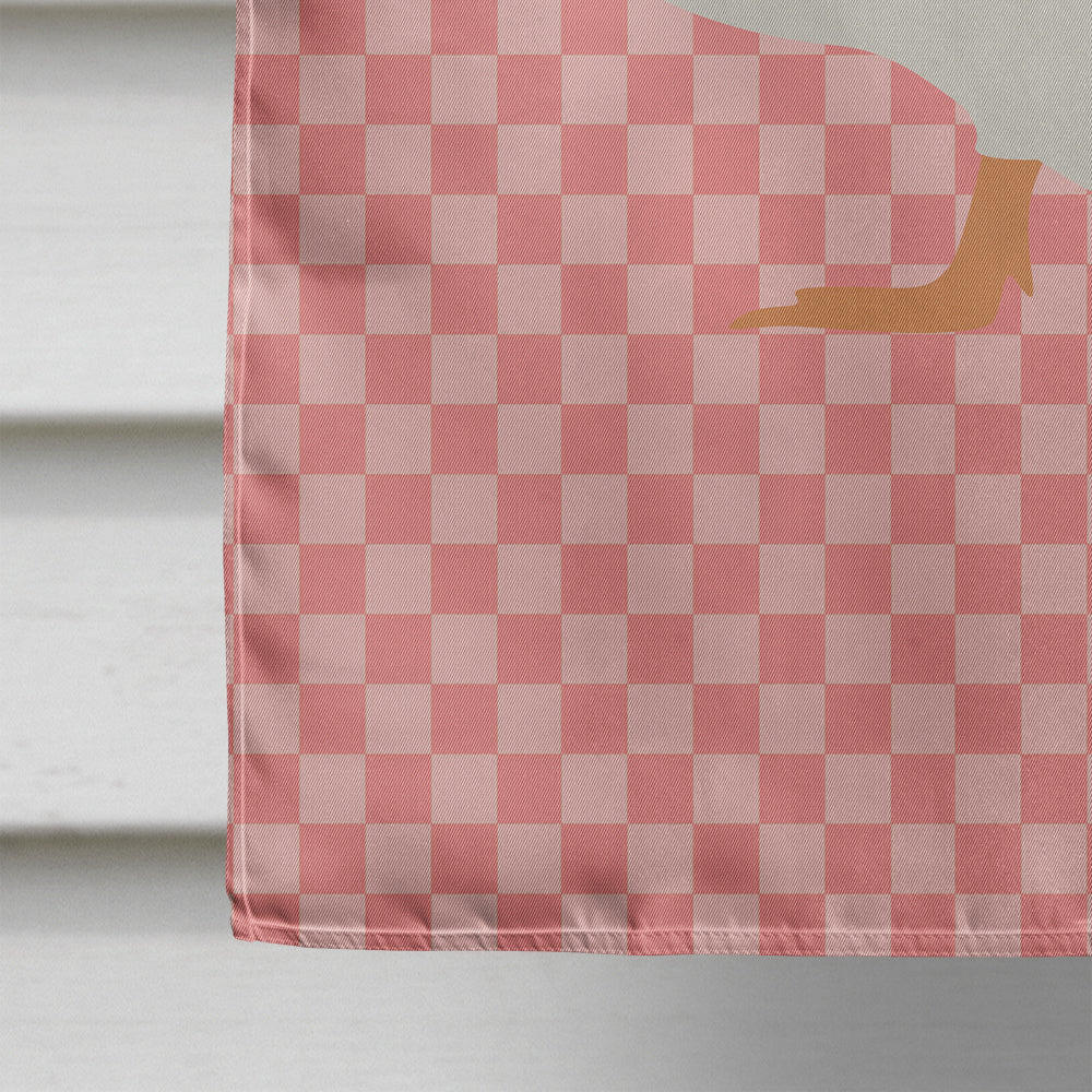 Crested Duck Pink Check Flag Canvas House Size BB7857CHF