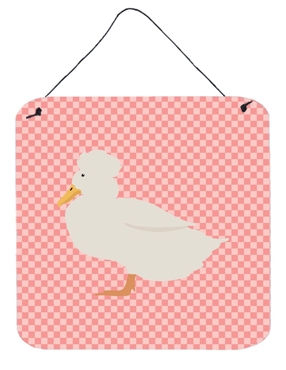 Crested Duck Pink Check Wall or Door Hanging Prints BB7857DS66 by Caroline&#39;s Treasures