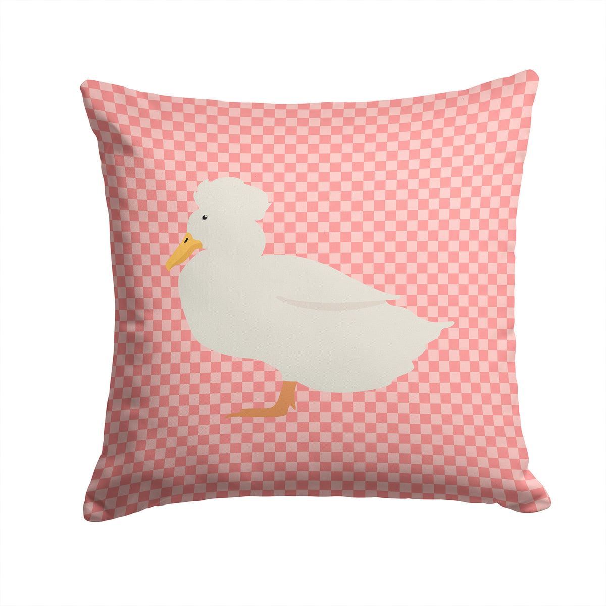 Crested Duck Pink Check Fabric Decorative Pillow BB7857PW1414 - the-store.com