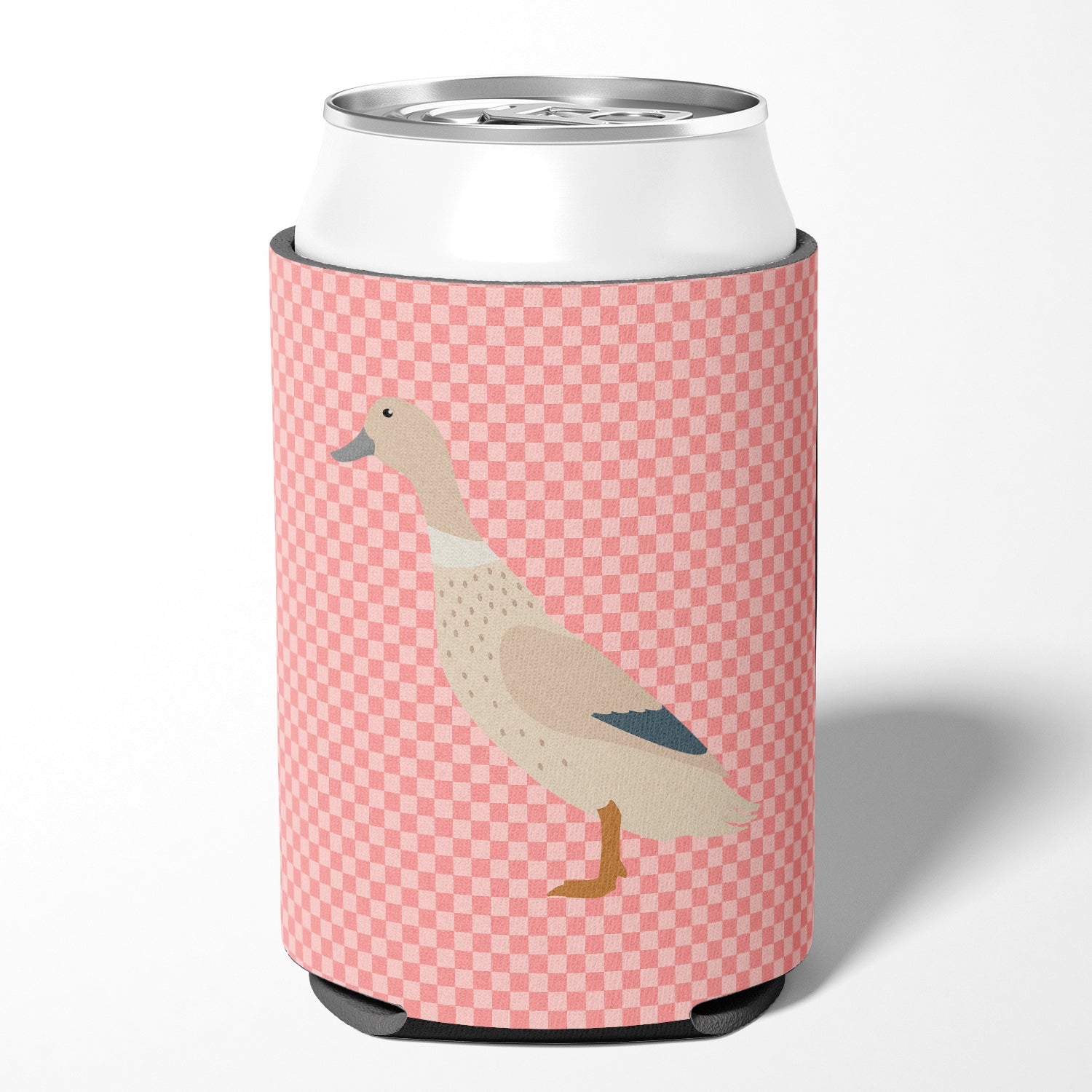West Harlequin Duck Pink Check Can or Bottle Hugger BB7858CC