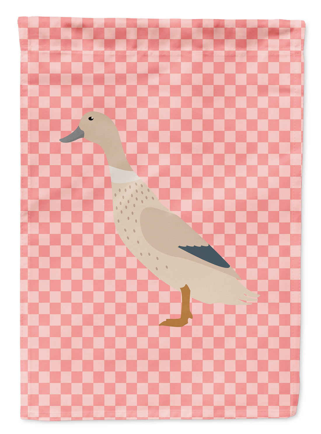 West Harlequin Duck Pink Check Flag Garden Size  the-store.com.