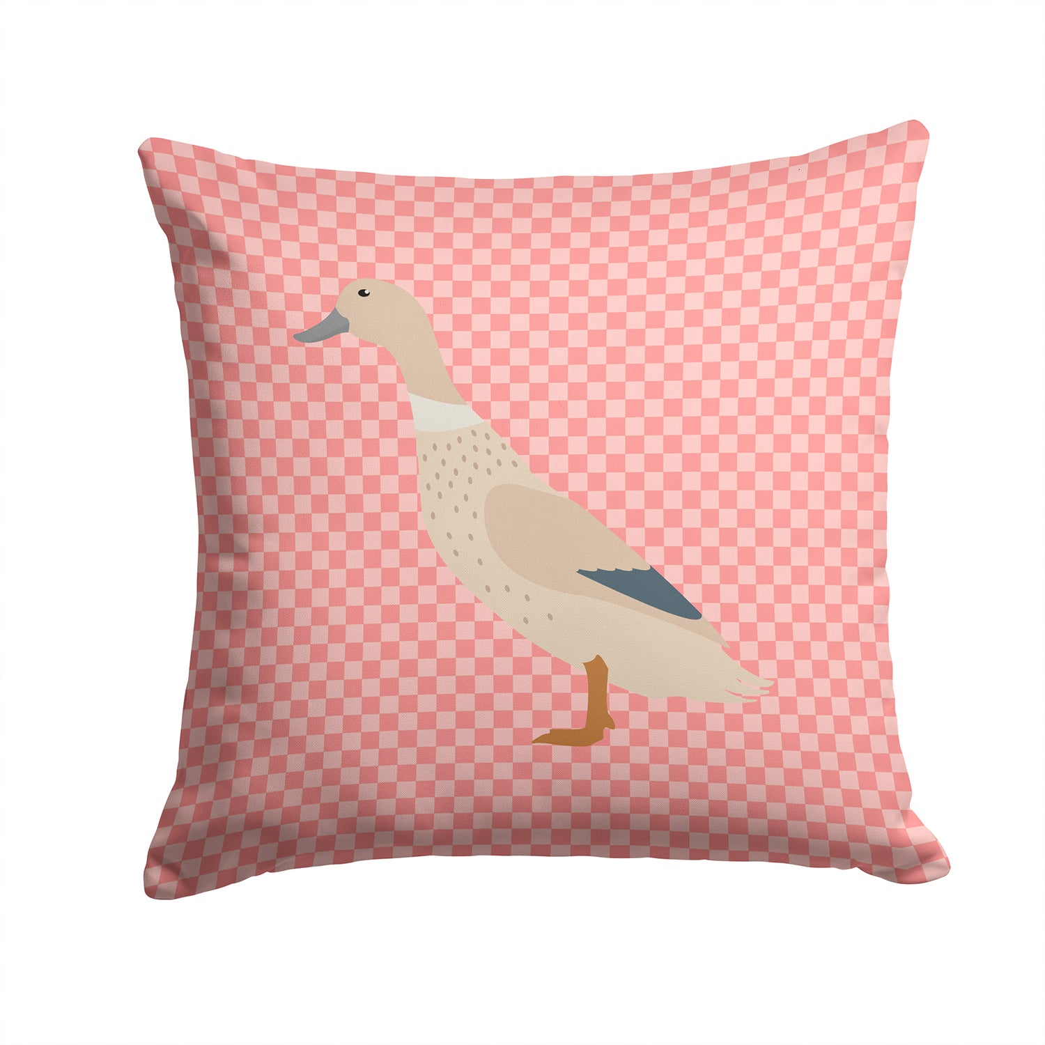 West Harlequin Duck Pink Check Fabric Decorative Pillow BB7858PW1414 - the-store.com