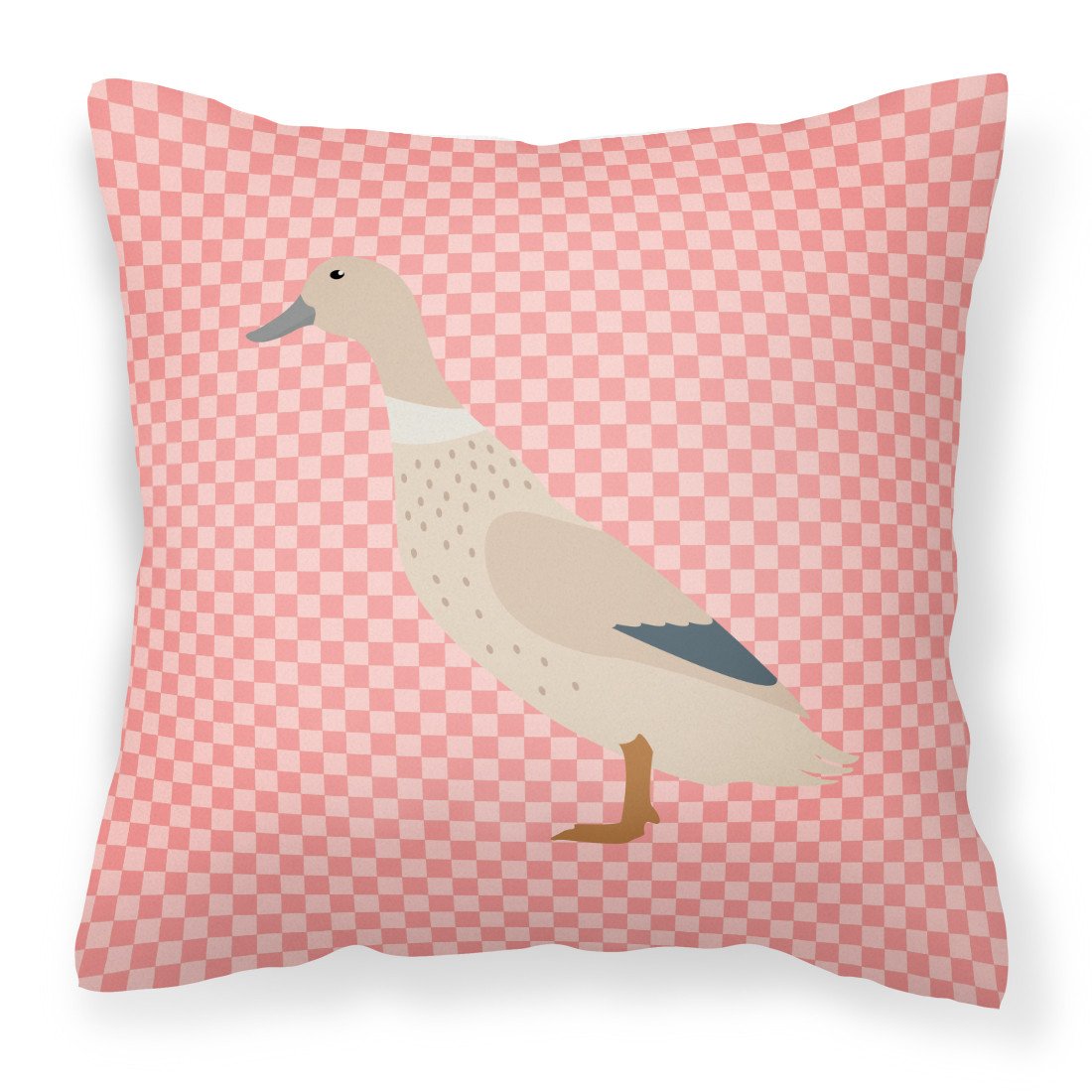 West Harlequin Duck Pink Check Fabric Decorative Pillow BB7858PW1818 by Caroline's Treasures