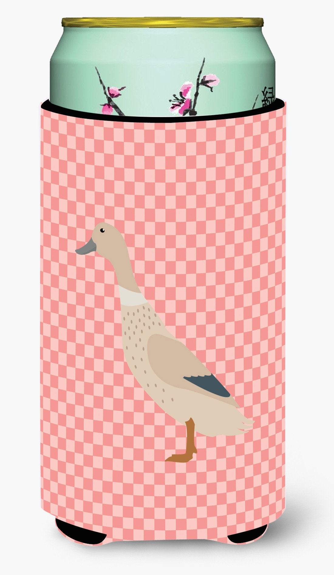 West Harlequin Duck Pink Check Tall Boy Beverage Insulator Hugger BB7858TBC by Caroline&#39;s Treasures