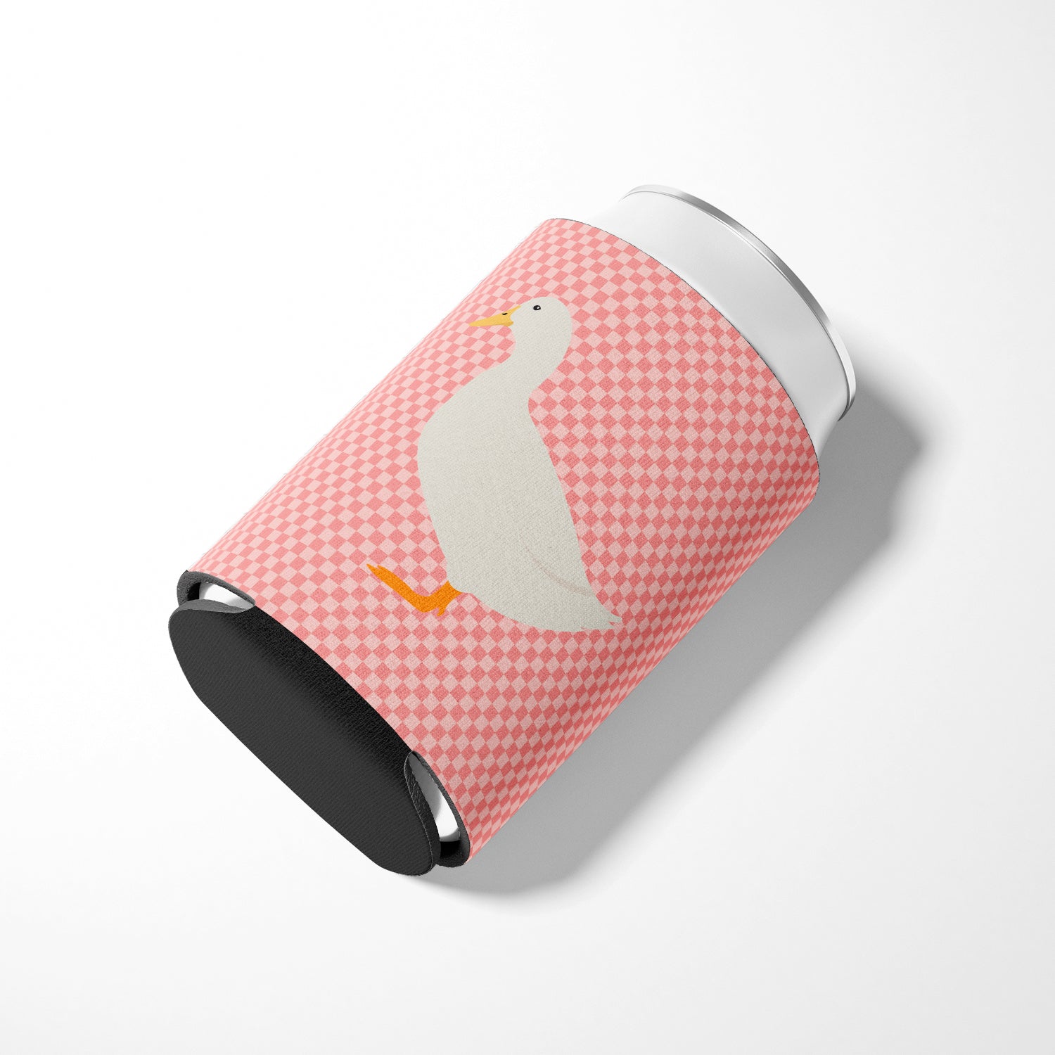 American Pekin Duck Pink Check Can or Bottle Hugger BB7860CC  the-store.com.
