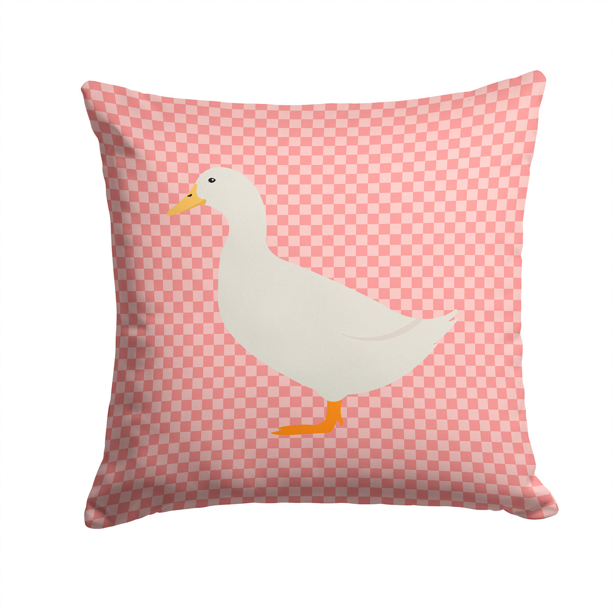 American Pekin Duck Pink Check Fabric Decorative Pillow BB7860PW1414 - the-store.com