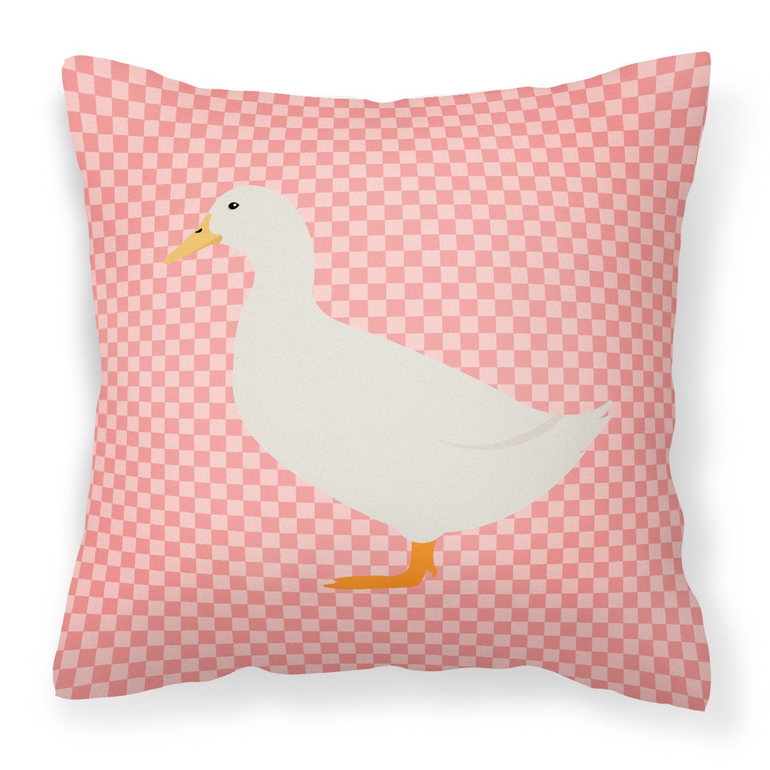 American Pekin Duck Pink Check Fabric Decorative Pillow BB7860PW1818 by Caroline&#39;s Treasures