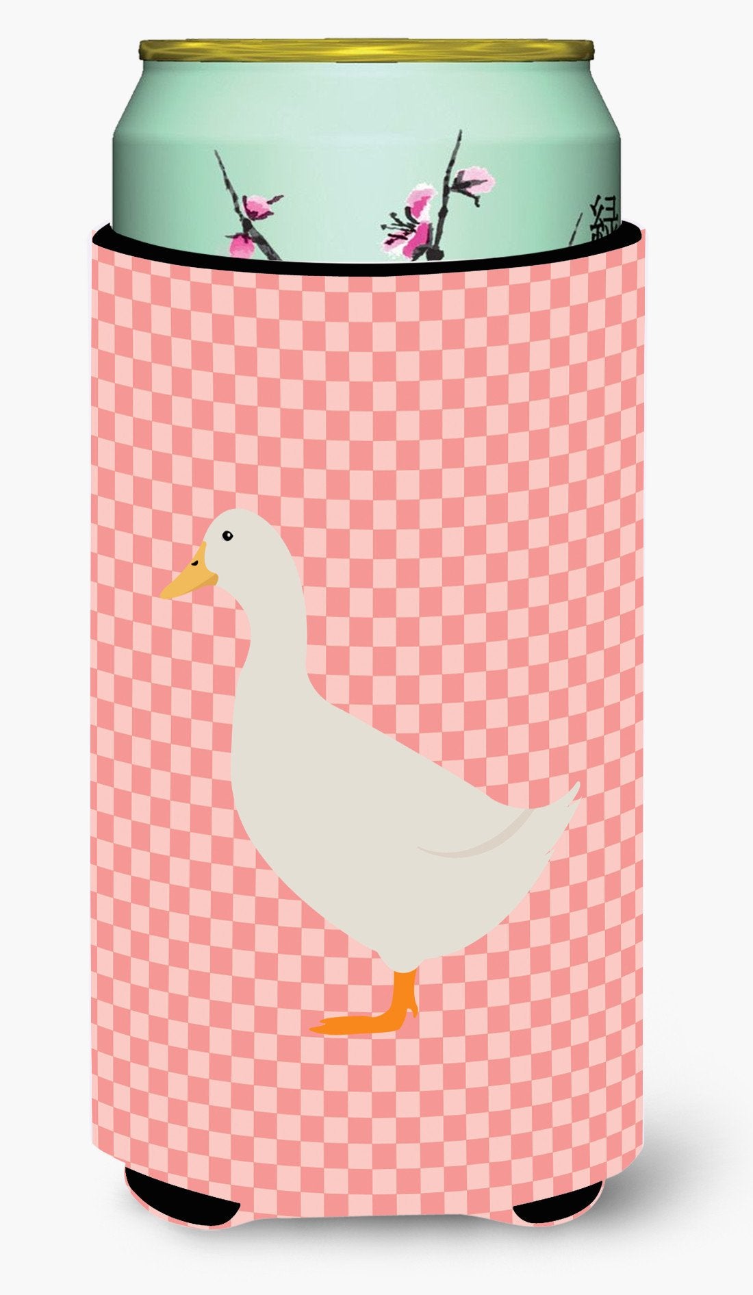 American Pekin Duck Pink Check Tall Boy Beverage Insulator Hugger BB7860TBC by Caroline&#39;s Treasures