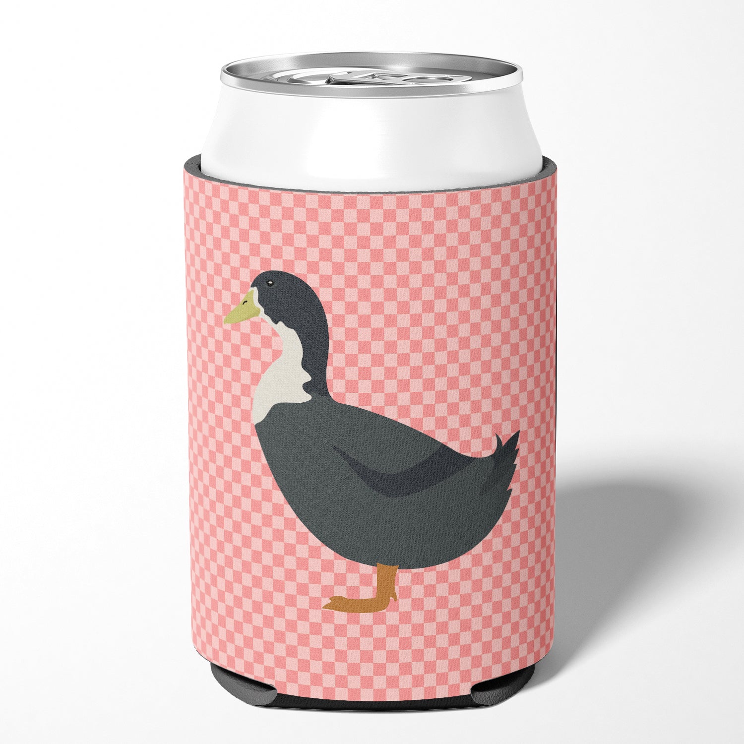 Blue Swedish Duck Pink Check Can or Bottle Hugger BB7862CC  the-store.com.