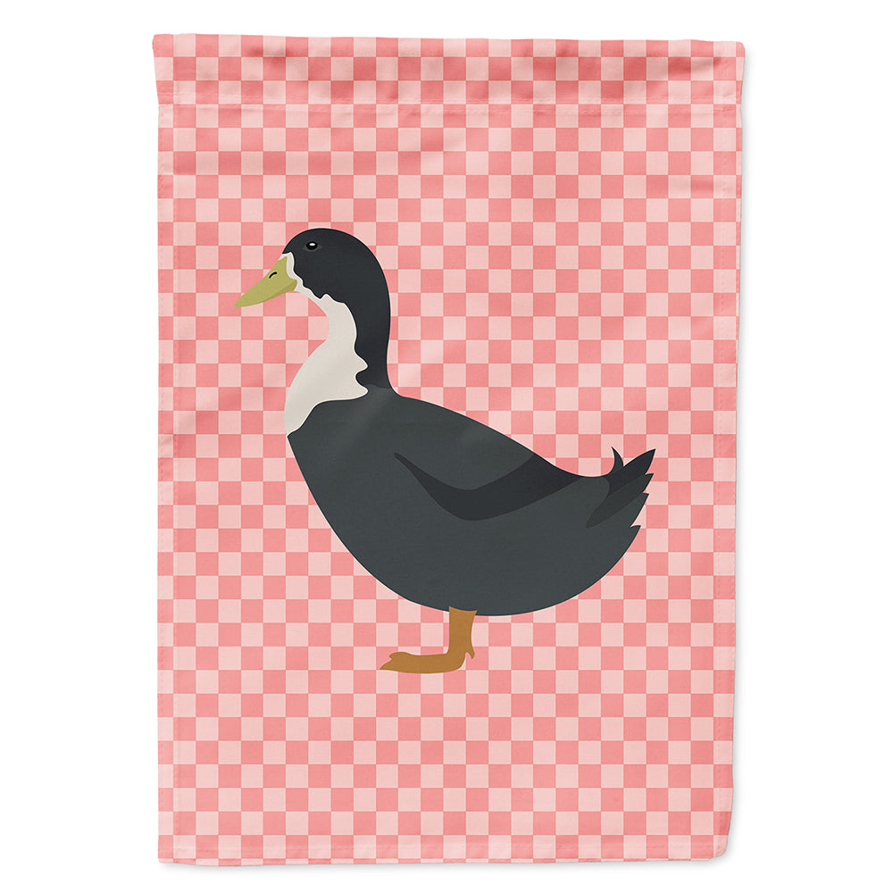 Blue Swedish Duck Pink Check Flag Canvas House Size BB7862CHF