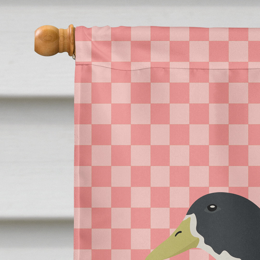 Blue Swedish Duck Pink Check Flag Canvas House Size BB7862CHF