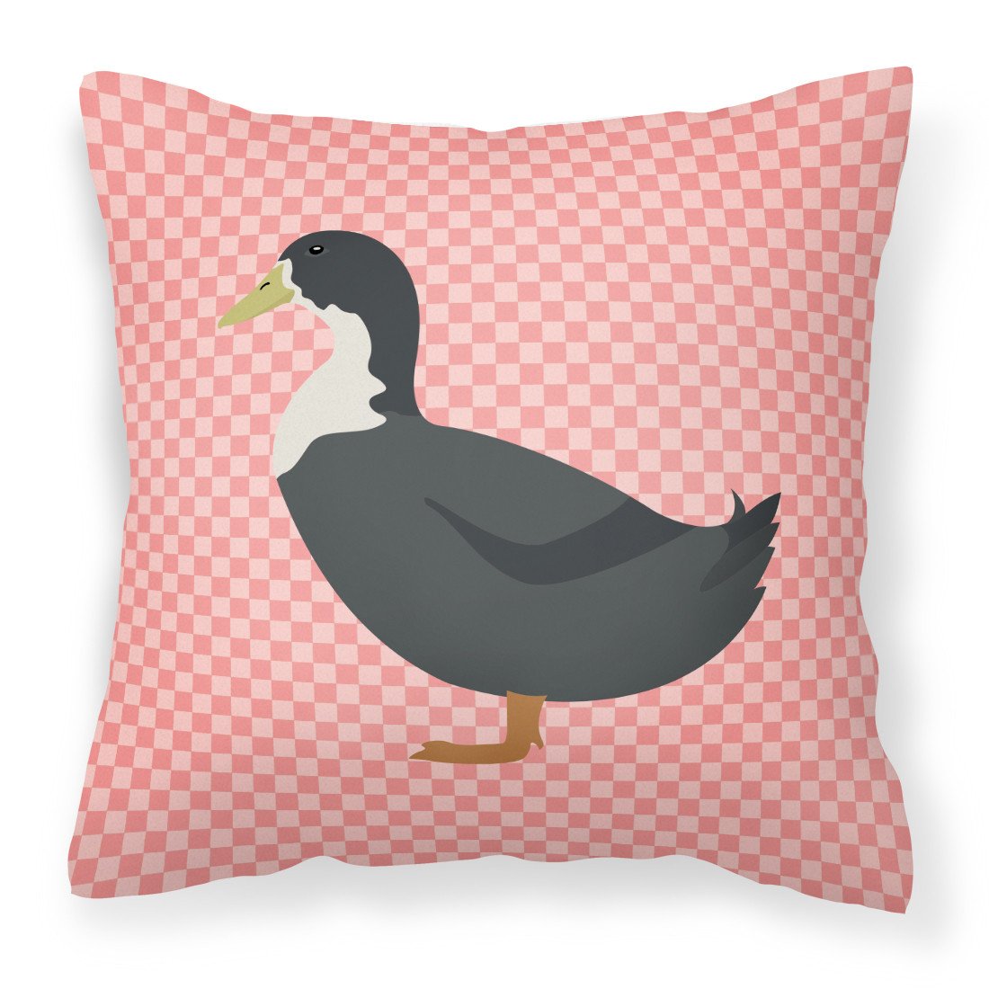 Blue Swedish Duck Pink Check Fabric Decorative Pillow BB7862PW1818 by Caroline&#39;s Treasures