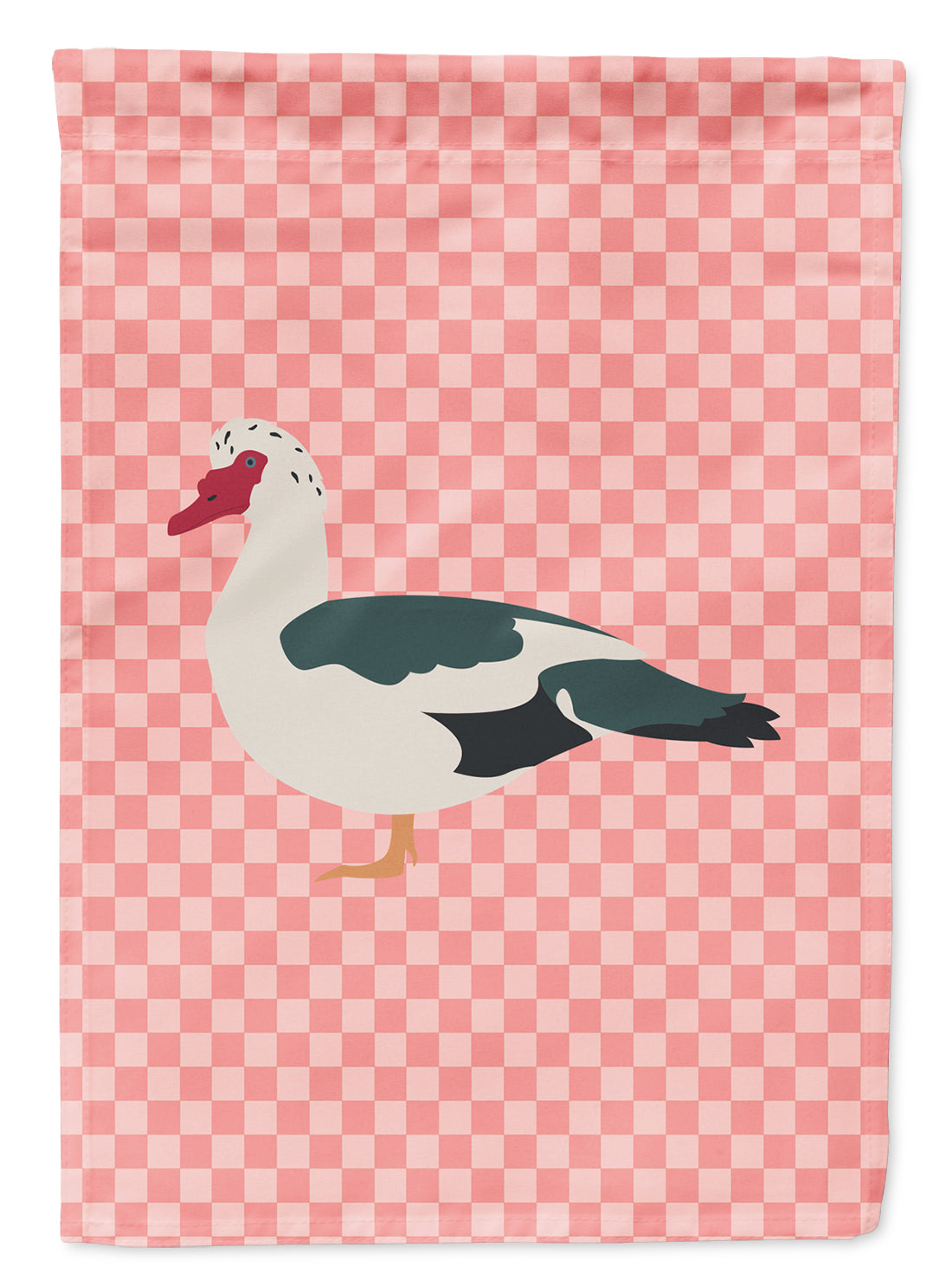Muscovy Duck Pink Check Flag Garden Size