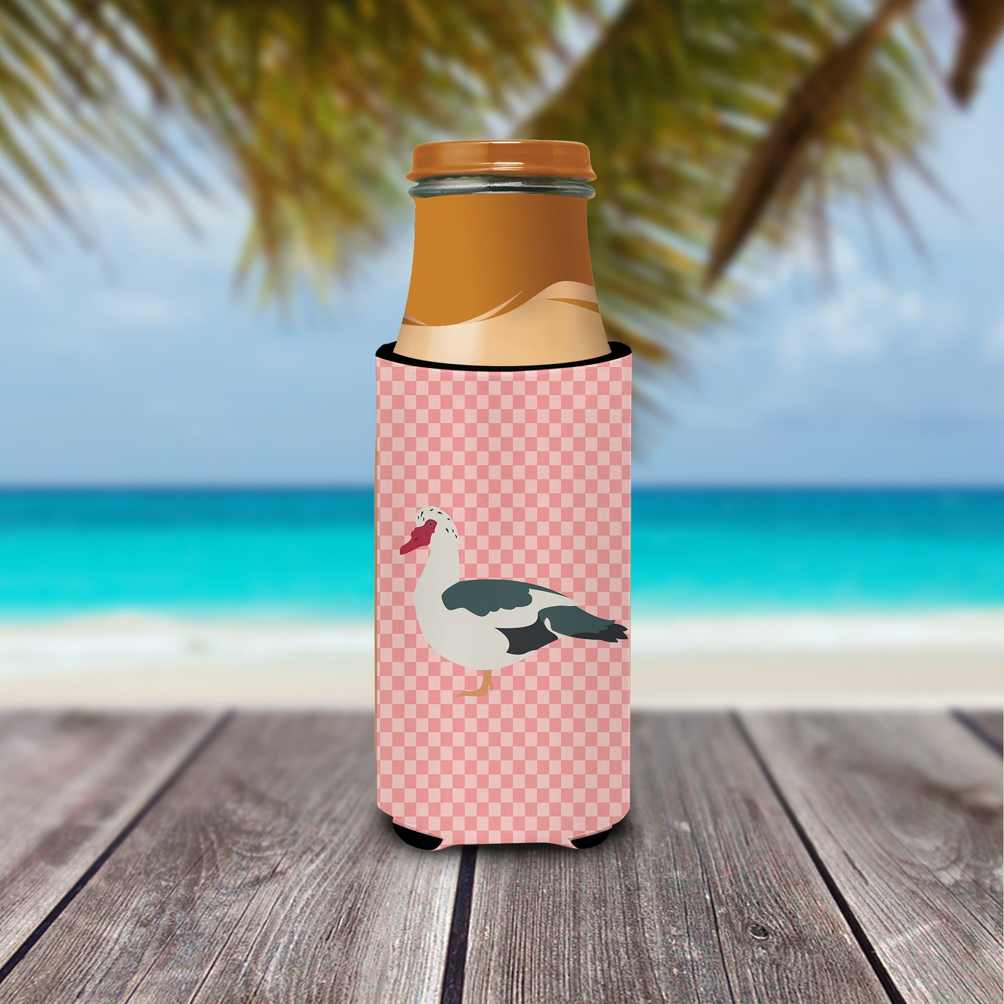 Muscovy Duck Pink Check  Ultra Hugger for slim cans