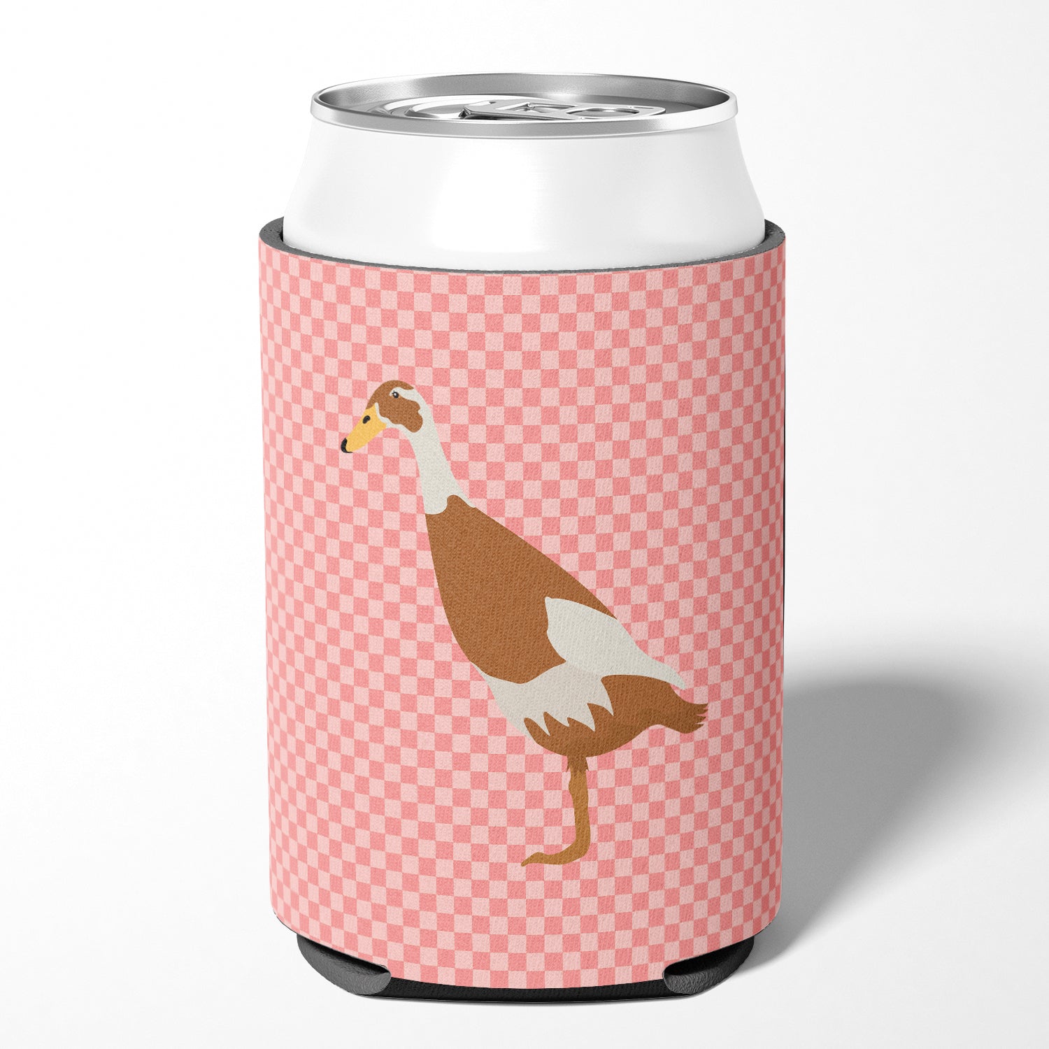 Indian Runner Duck Pink Check Can or Bottle Hugger BB7865CC  the-store.com.