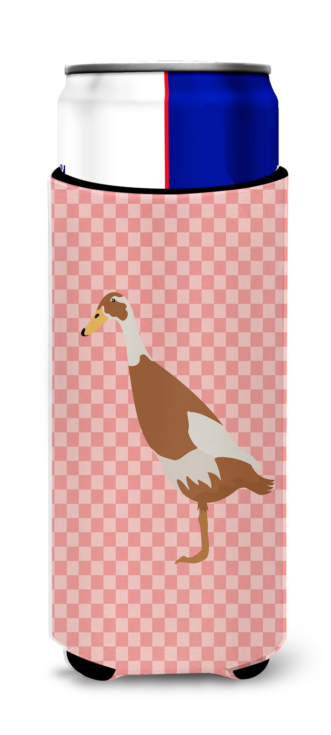 Indian Runner Duck Pink Check  Ultra Hugger for slim cans  the-store.com.