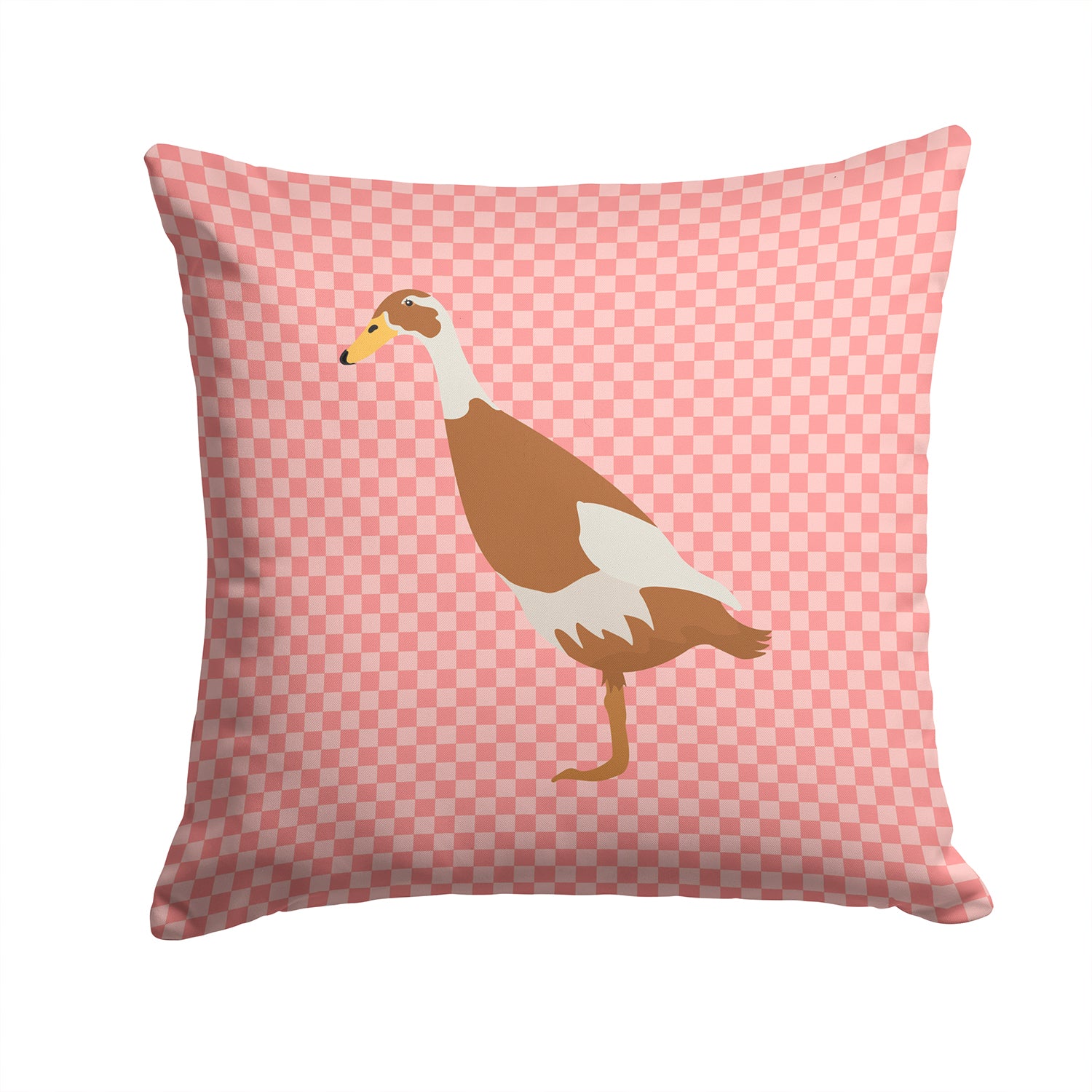Indian Runner Duck Pink Check Fabric Decorative Pillow BB7865PW1414 - the-store.com