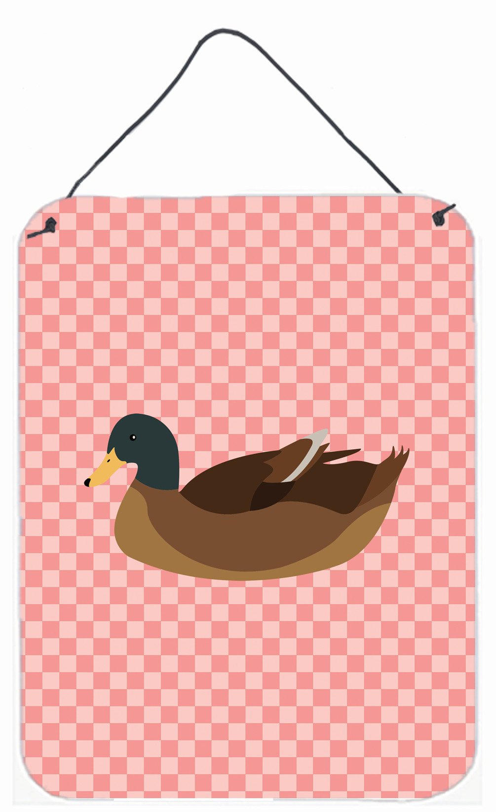 Khaki Campbell Duck Pink Check Wall or Door Hanging Prints BB7866DS1216 by Caroline&#39;s Treasures