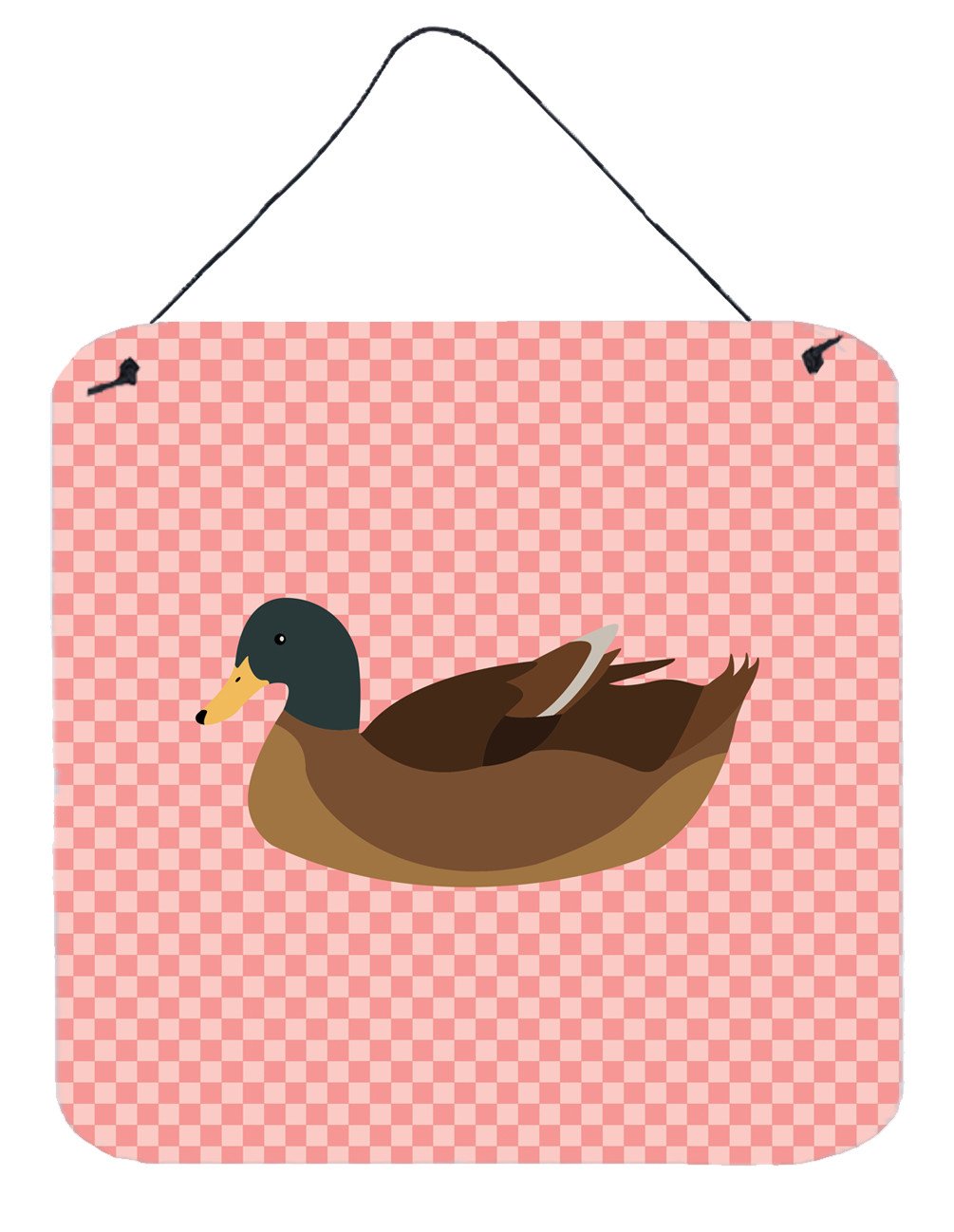 Khaki Campbell Duck Pink Check Wall or Door Hanging Prints BB7866DS66 by Caroline&#39;s Treasures