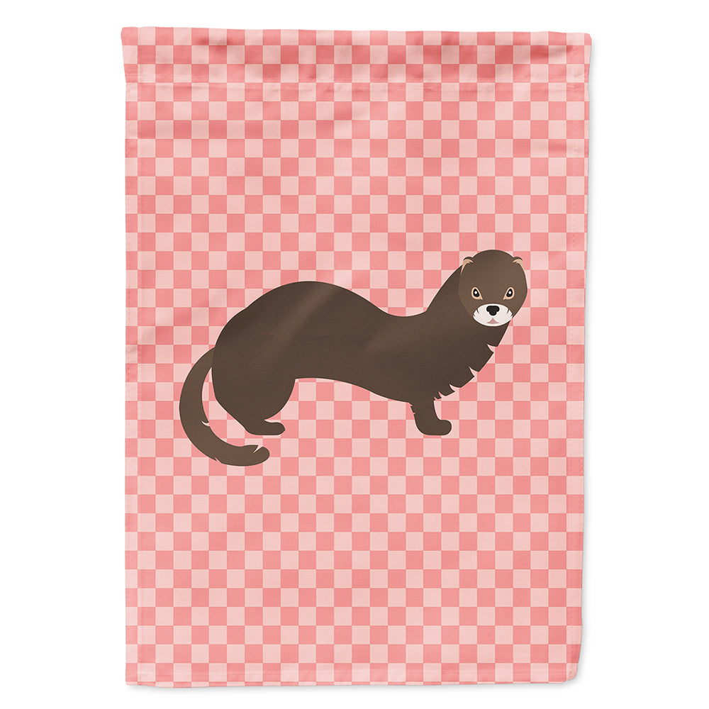 Russian or European Mink Pink Check Flag Canvas House Size BB7868CHF  the-store.com.