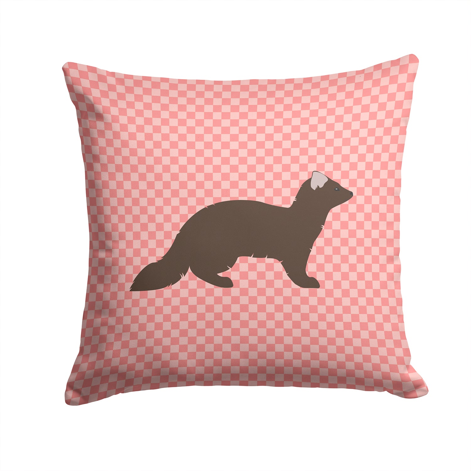 Sable Marten Pink Check Fabric Decorative Pillow BB7869PW1414 - the-store.com