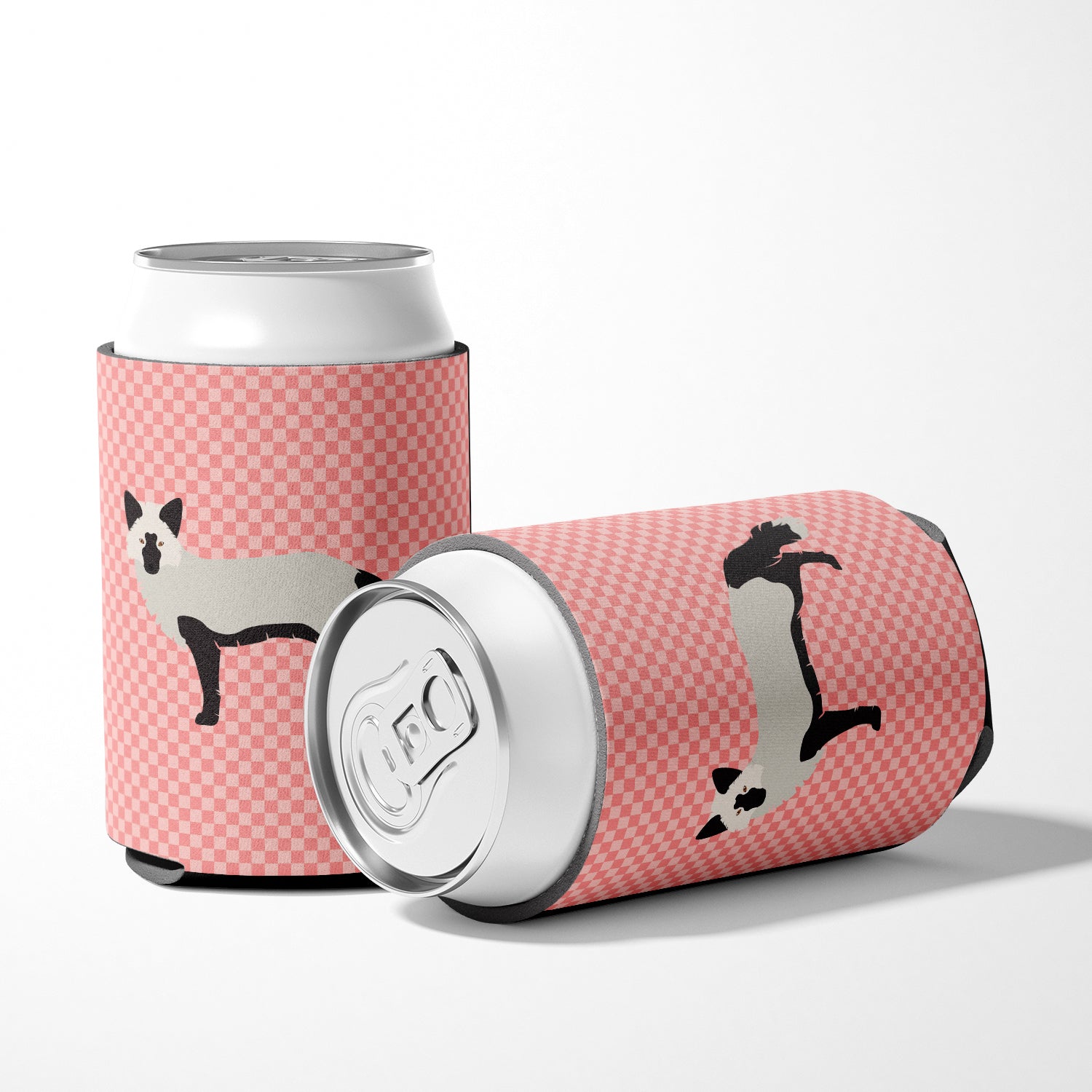 Silver Fox Pink Check Can or Bottle Hugger BB7871CC  the-store.com.