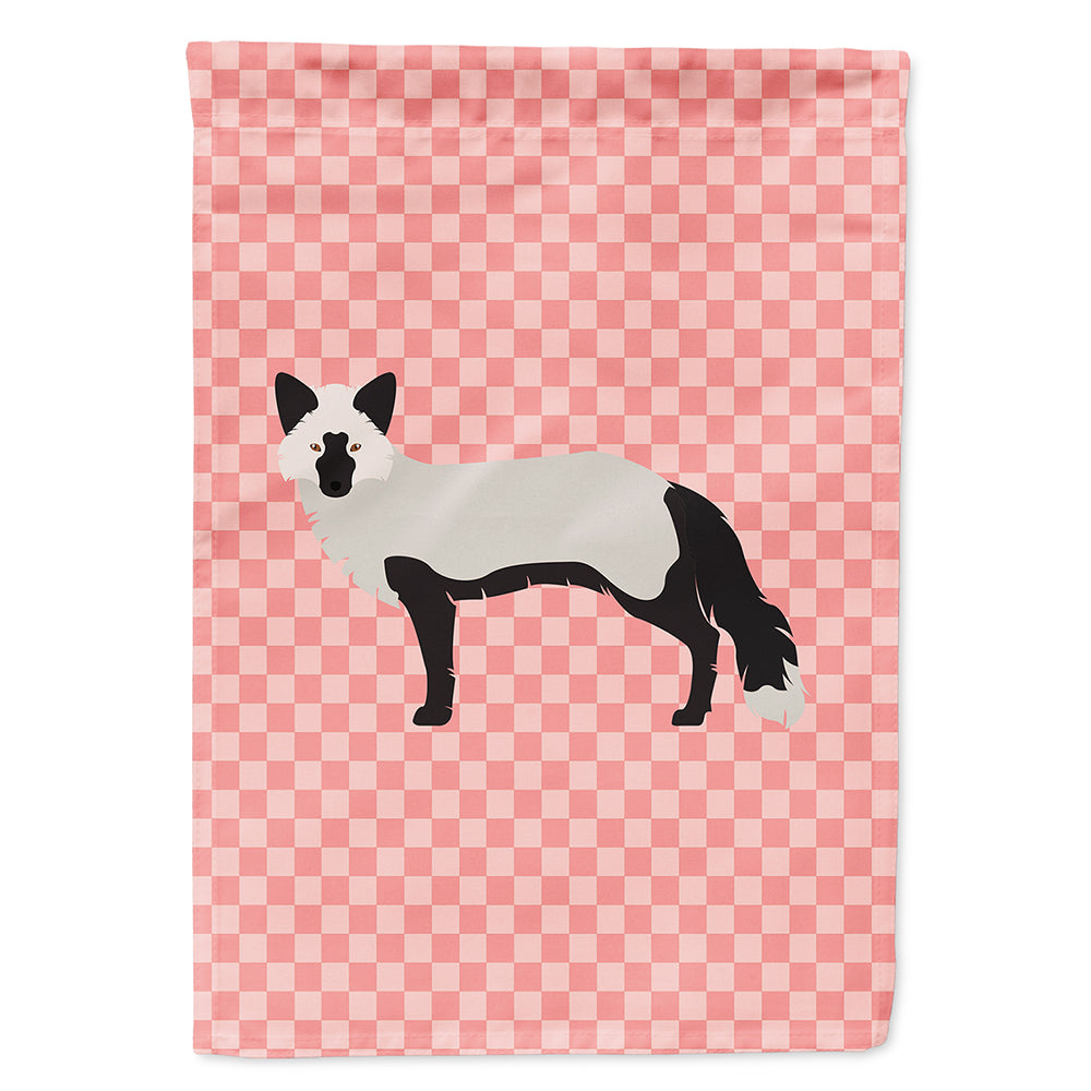 Silver Fox Pink Check Flag Canvas House Size BB7871CHF