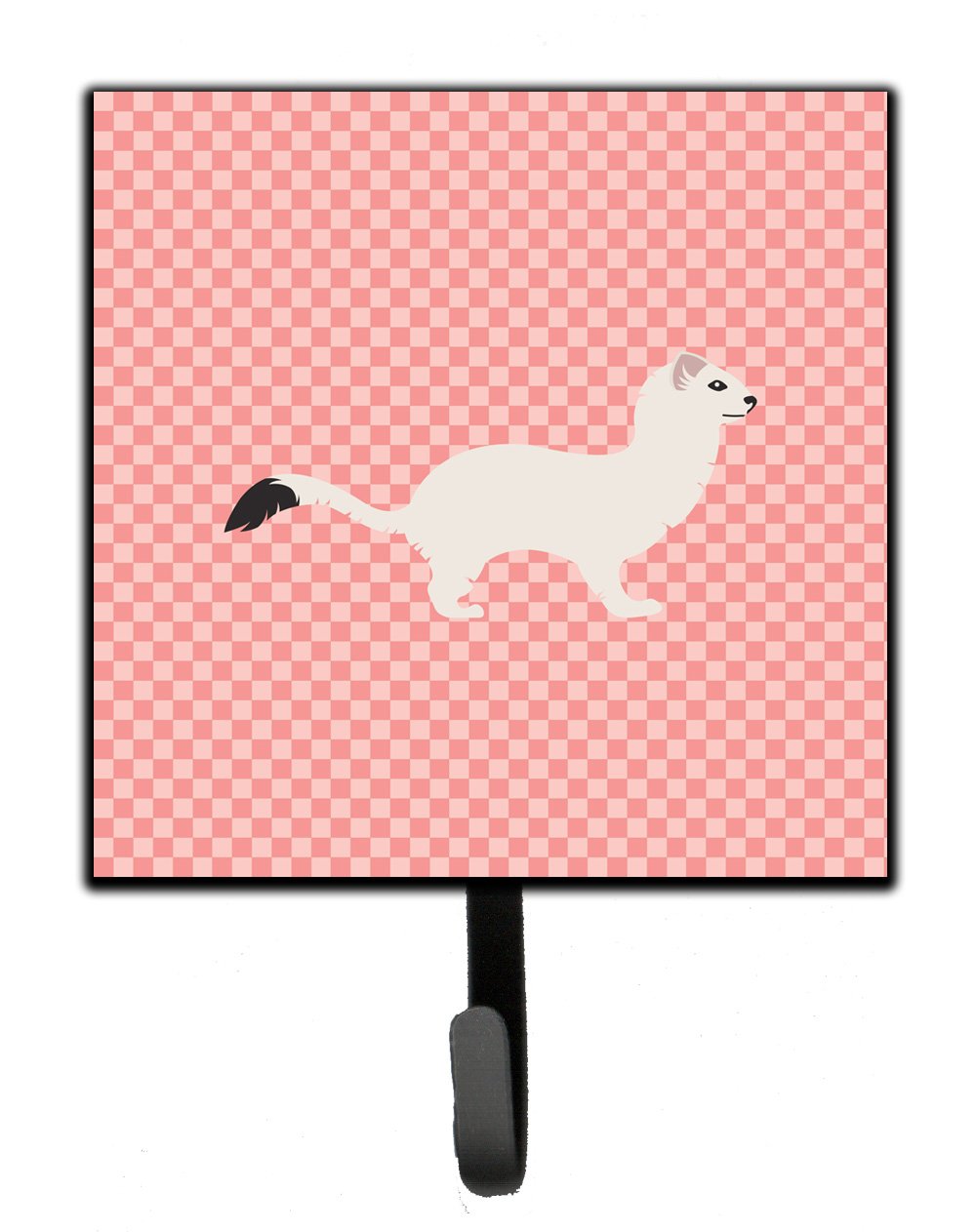 Stoat Short-tailed Weasel Pink Check Leash or Key Holder by Caroline's Treasures