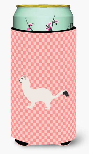Stoat Short-tailed Weasel Pink Check Tall Boy Beverage Insulator Hugger BB7872TBC by Caroline's Treasures