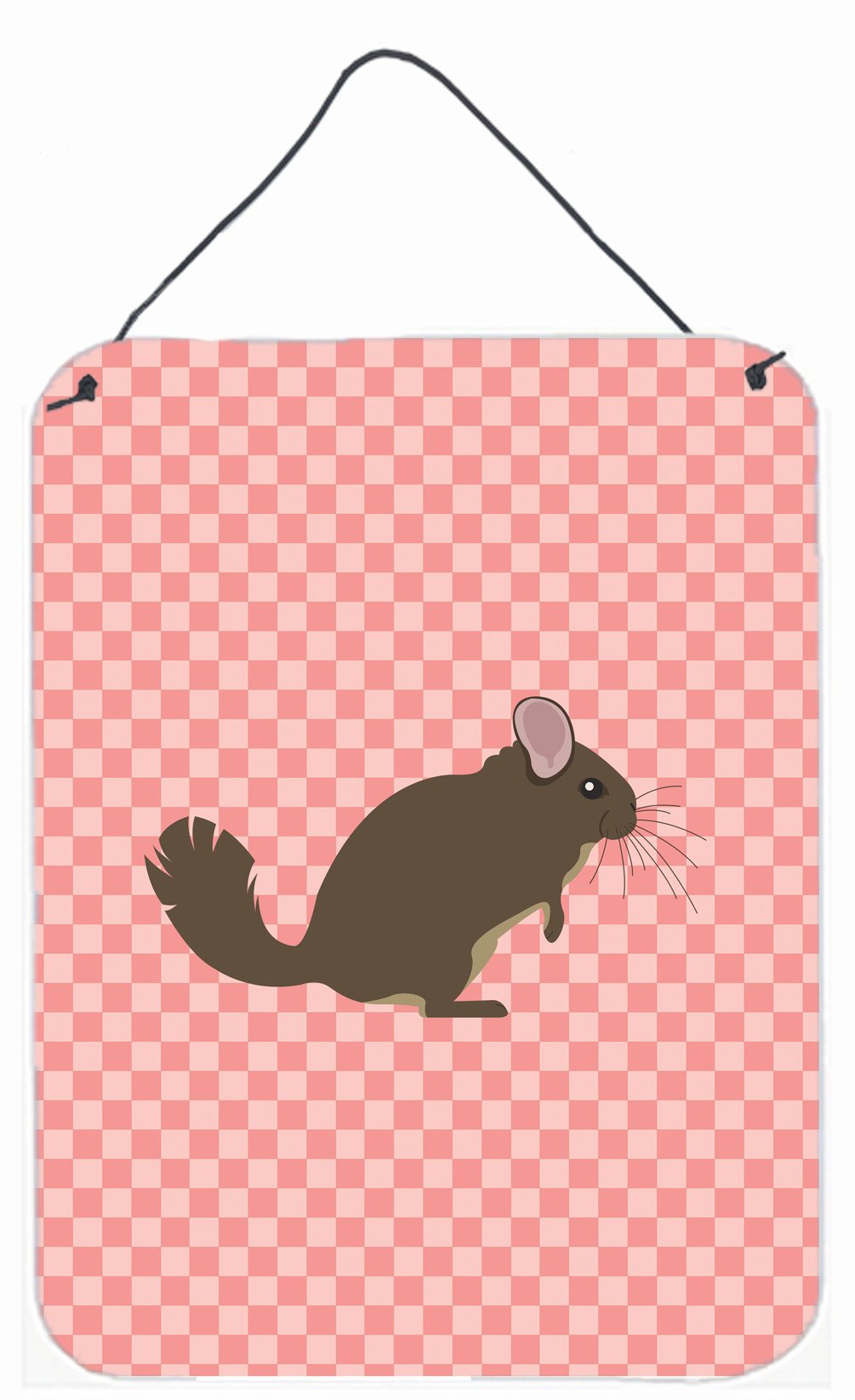 Chinchilla Pink Check Wall or Door Hanging Prints BB7875DS1216 by Caroline&#39;s Treasures