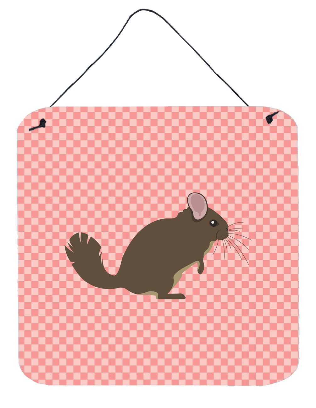 Chinchilla Pink Check Wall or Door Hanging Prints BB7875DS66 by Caroline's Treasures